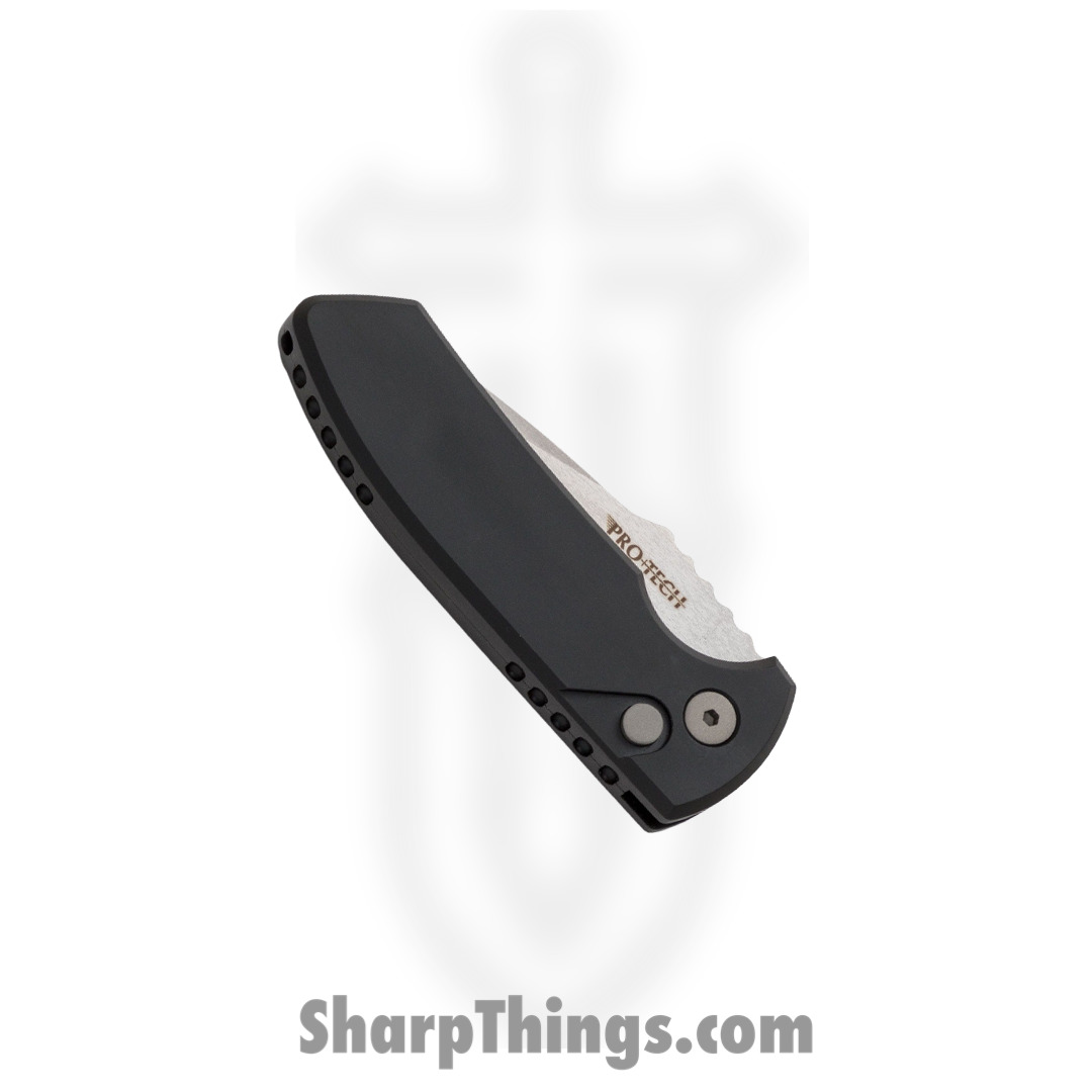 ProTech - LG401 - Les George Short Bladed Rockeye - Automatic Knife - S35VN Stonewash Drop Point - 6061-T6 Aluminum - Black - Image 6