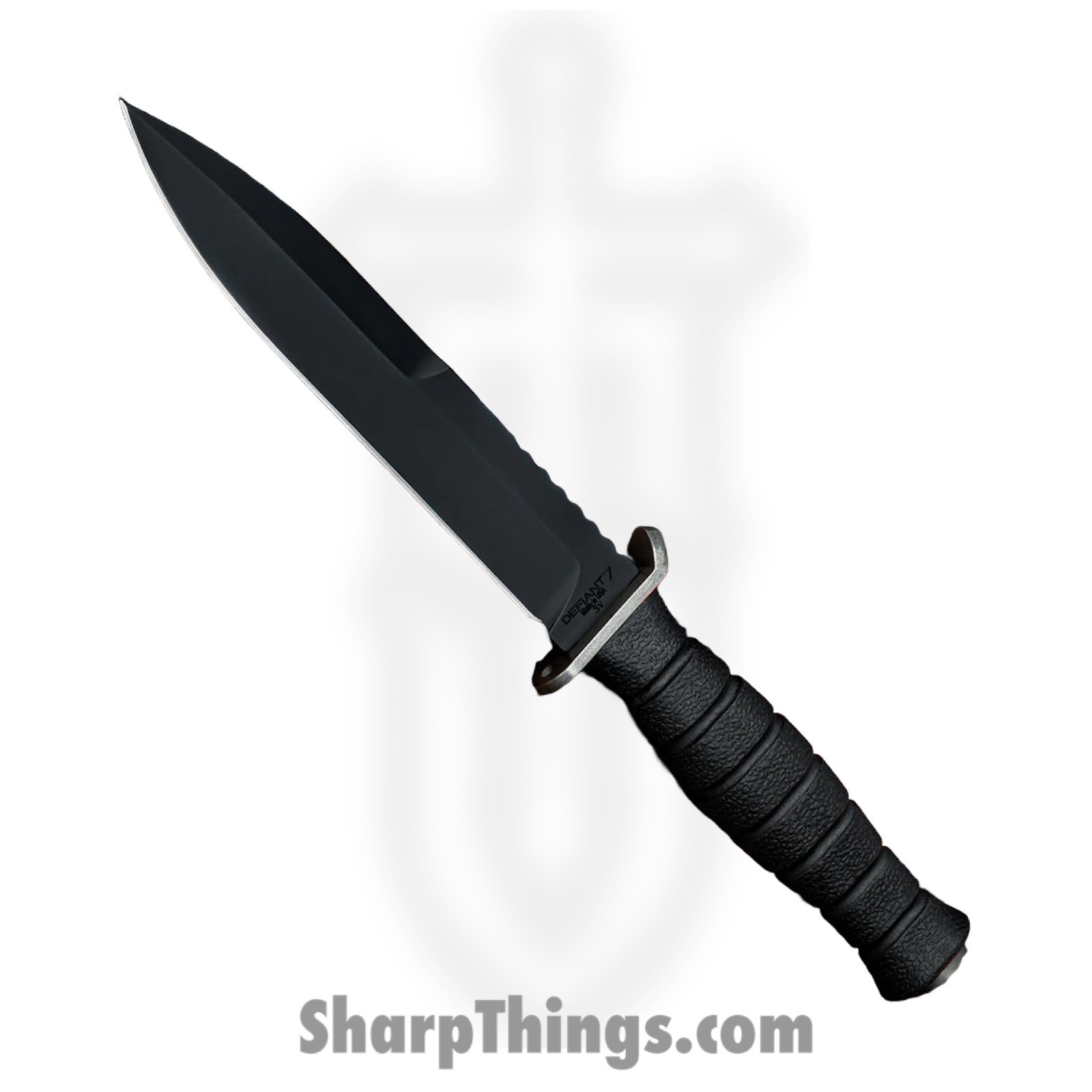 Defiant 7 - D7-M320-CKBK - M320 - Fixed Blade Knife - CPM 3V Black Cerakote Spear Point - Polymer - Black