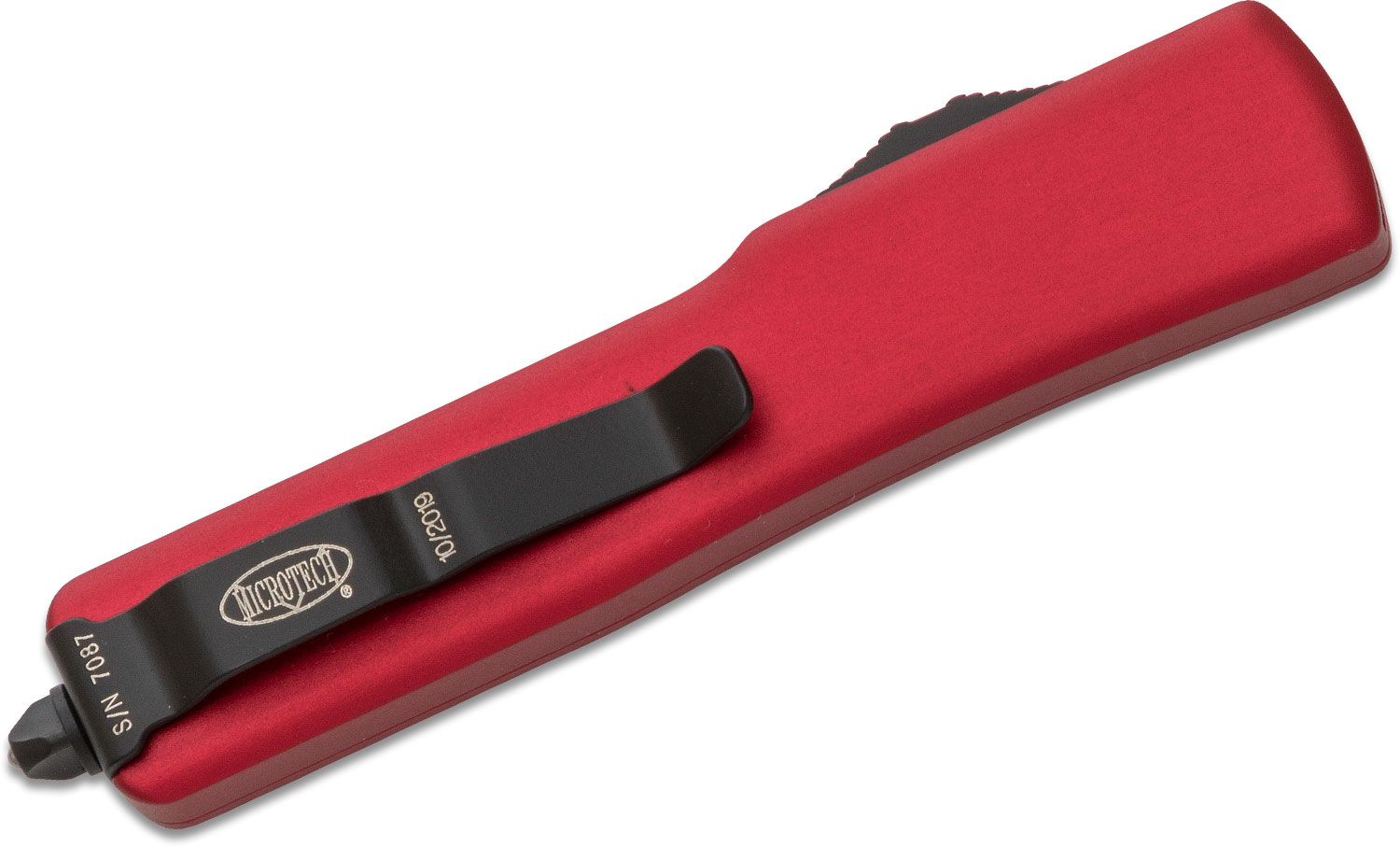 Microtech - 148-1RD - UTX-70 - OTF Auto - Elmax, M390, 204P Two Tone Drop Point - 6061-T6 Aluminum - Red - Image 14