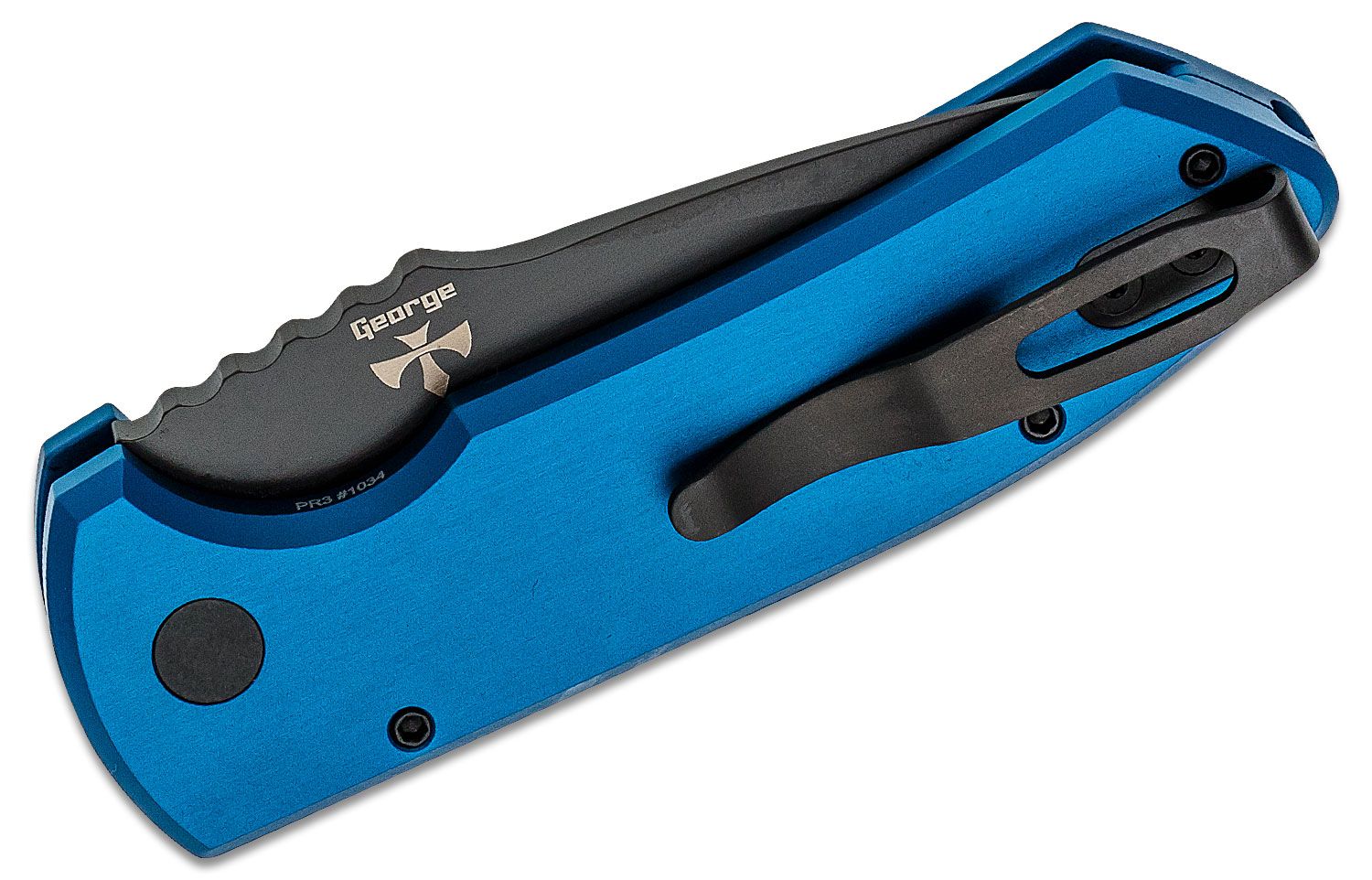 ProTech - LG403-BLUE - Les George SBR - Automatic Knife - S35VN Coated Drop Point - Aluminum - Blue - Image 15