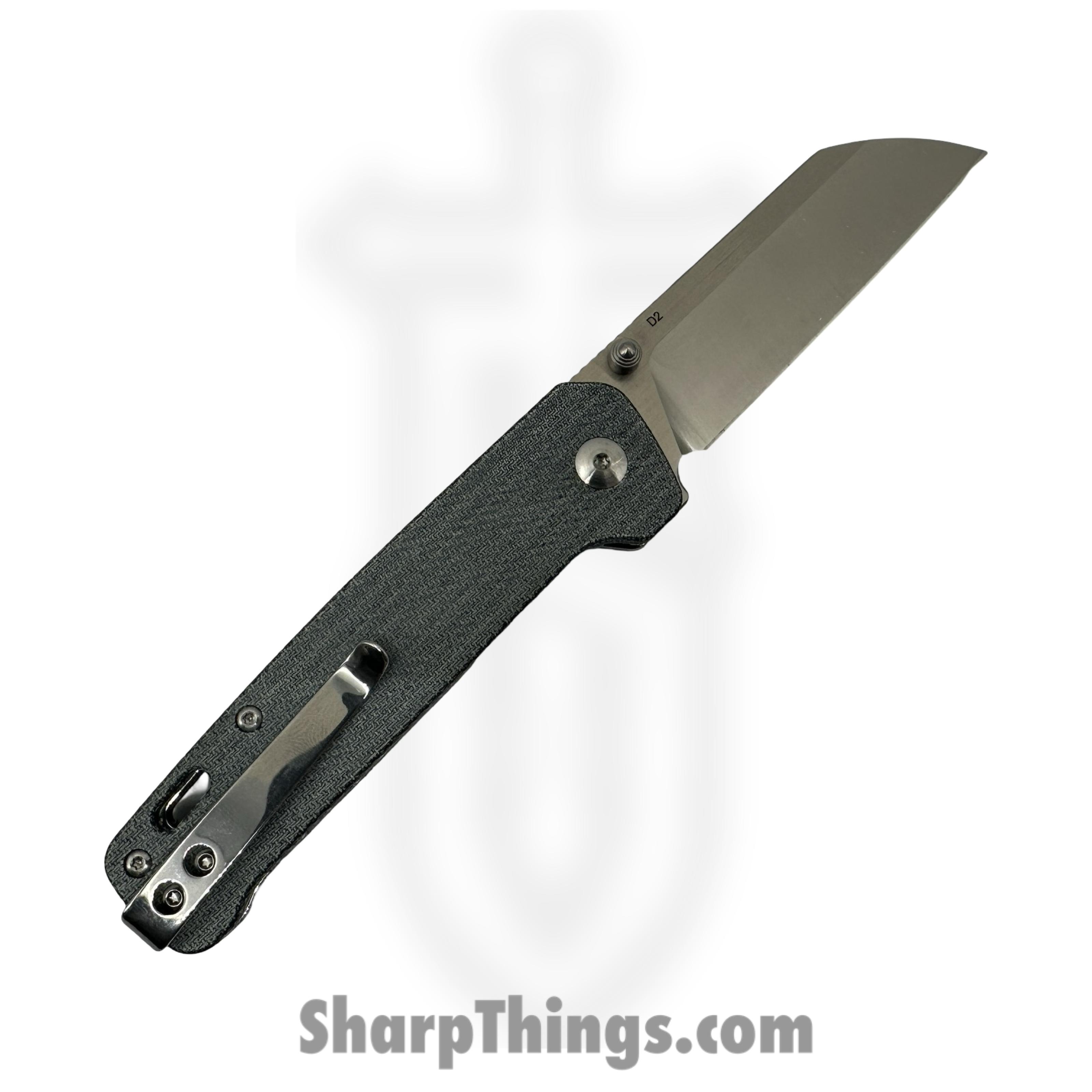 QSP - QS130B - Penguin - Folding Knife - D2 Two Tone Sheepsfoot - Linen Micarta - Blue - Image 6