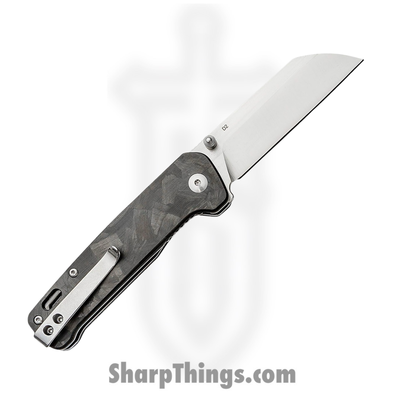 QSP - QS130T - Penguin - Folding Knife - D2 Two Tone Sheepsfoot - Shredded CF - Black - Image 8