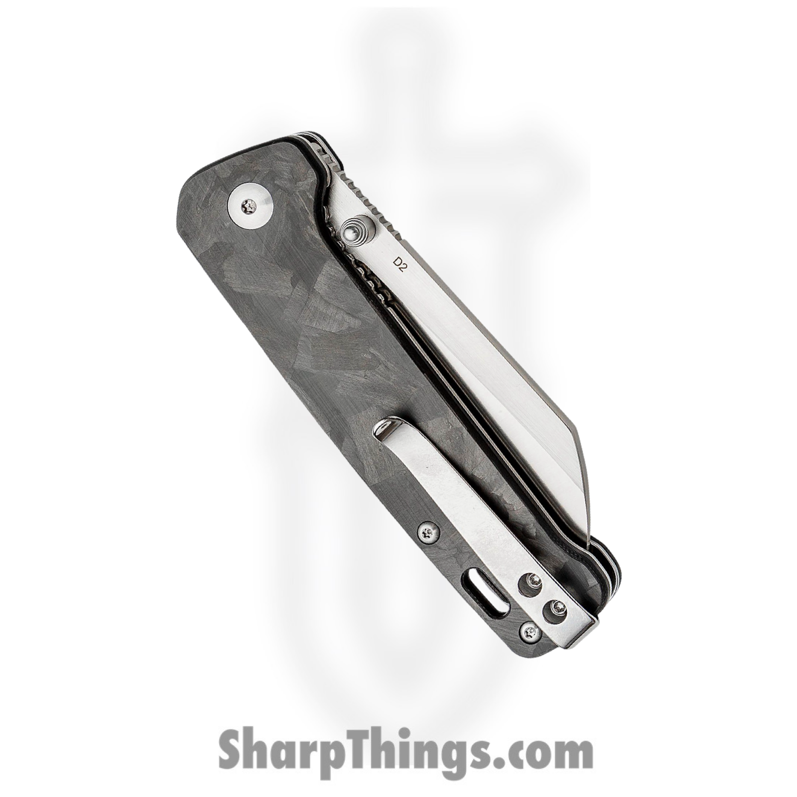 QSP - QS130T - Penguin - Folding Knife - D2 Two Tone Sheepsfoot - Shredded CF - Black - Image 10