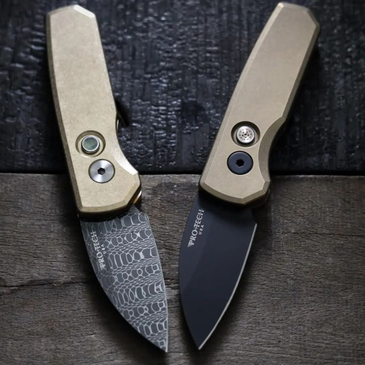 ProTech - R5112 - Runt 5 - Automatic Knife - CPM-20CV Coated Wharncliffe - Aluminum - Bronze - Image 11