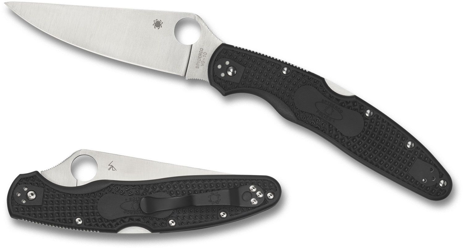 Spyderco - SC07PBK4 - Police 4 Lightweight - Folding Knife - VG-10 Satin Drop Point - FRN - Black - Image 15