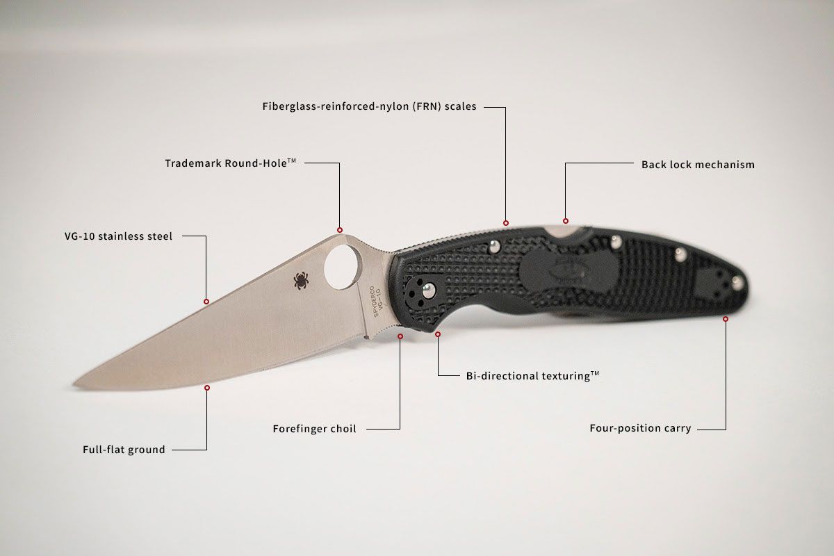 Spyderco - SC07PBK4 - Police 4 Lightweight - Folding Knife - VG-10 Satin Drop Point - FRN - Black - Image 20
