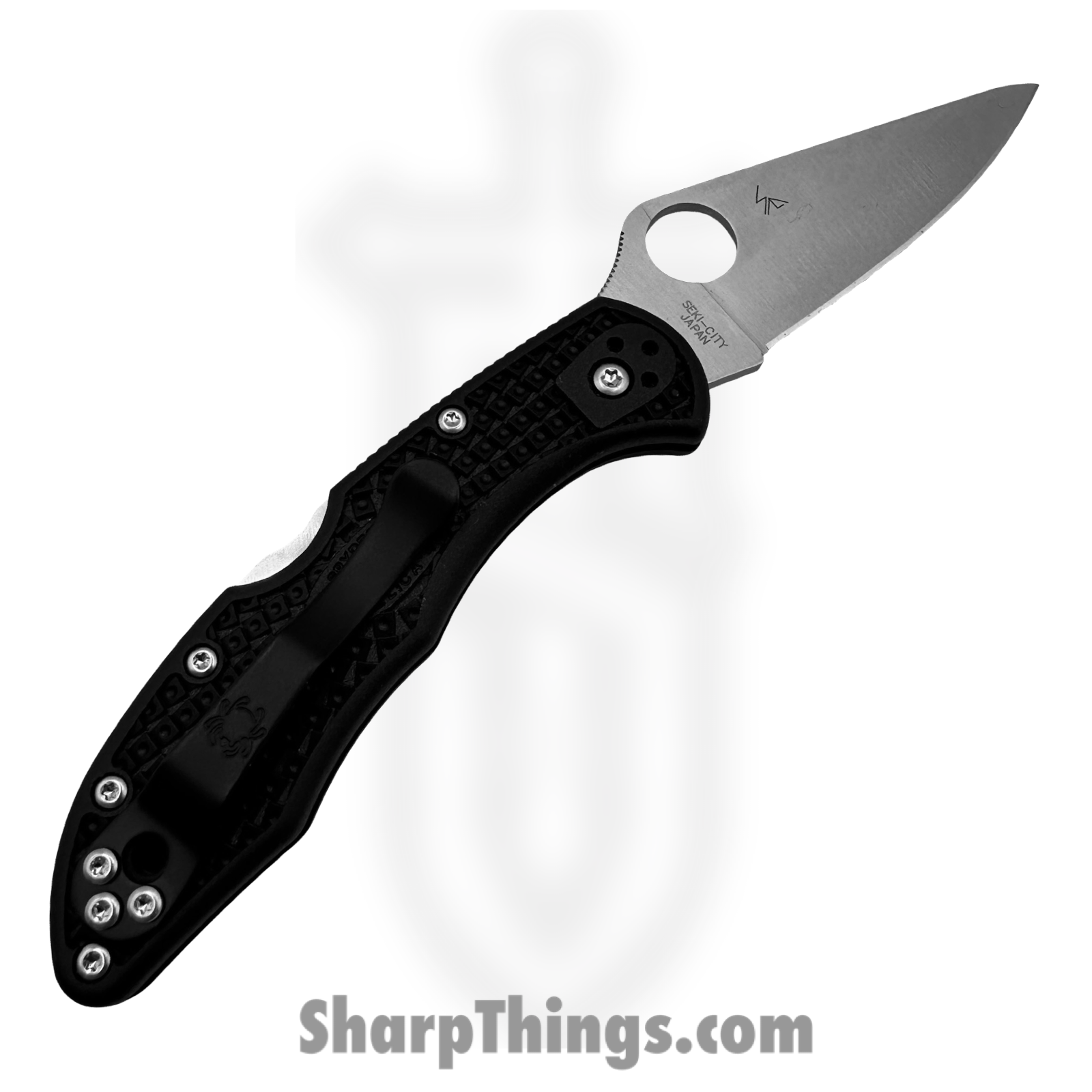 Spyderco - SC11fPBK - Delica 4 Lockback - Folding Knife - VG-10 Coated Drop Point - FRN - Black - Image 2