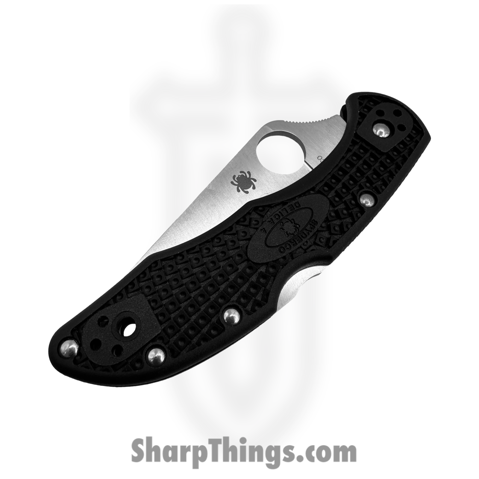Spyderco - SC11fPBK - Delica 4 Lockback - Folding Knife - VG-10 Coated Drop Point - FRN - Black - Image 3