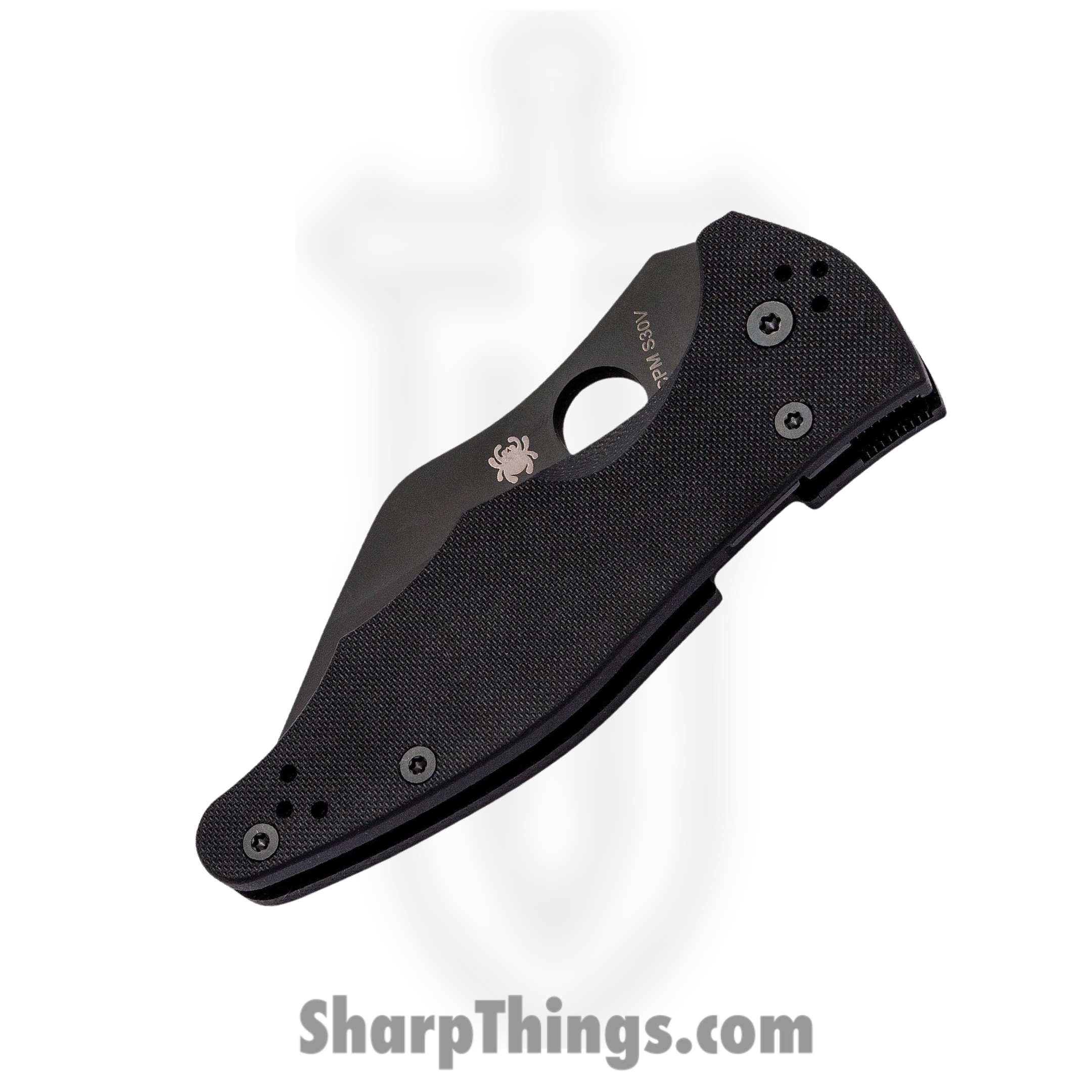 Spyderco - SC85GPBBK2 - Yojimbo 2 - Folding Knife - CPM-S30V DLC Wharncliffe - G10 - Black - Image 6