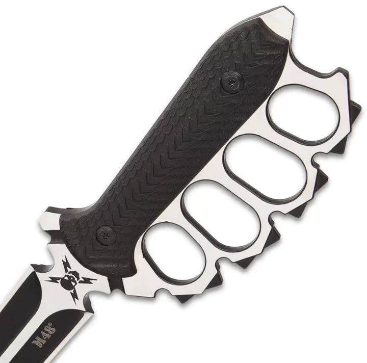 United Cutlery - UC3381 - M48 Liberator Trench Knife - Fixed Blade Knife - 2Cr13 Two Tone Black Satin Dagger - FRN - Black - Image 12