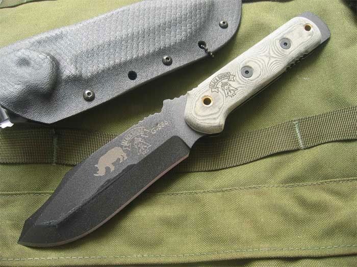 Tops - TP101 - Black Rhino - Fixed Blade Knife - 1095 HC Coated Clip Point - Micarta - Black - Image 5