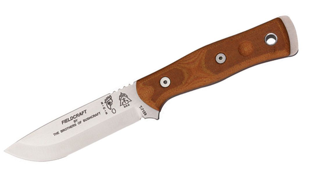 Tops - TPBROSTBF - BOB Hunter - Fixed Blade Knife - 1095 HC Tumbled Drop Point - Micarta - Tan - Image 13