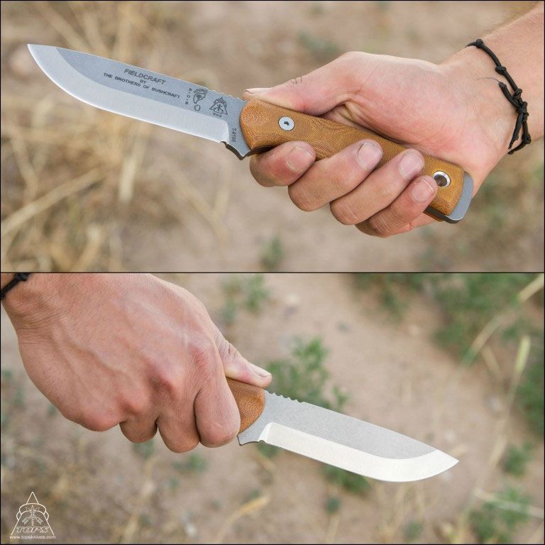 Tops - TPBROSTBF - BOB Hunter - Fixed Blade Knife - 1095 HC Tumbled Drop Point - Micarta - Tan - Image 15