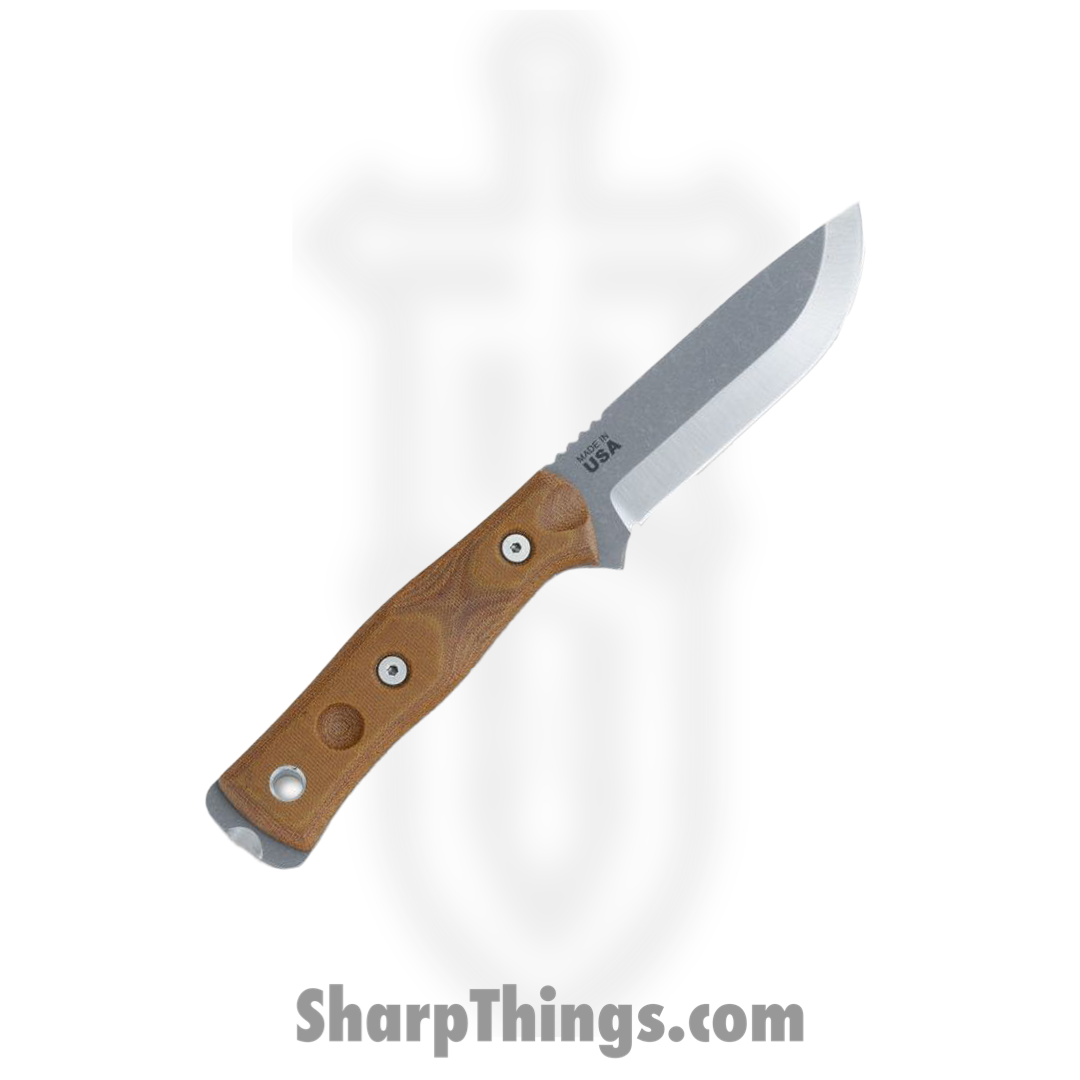 Tops - TPBROSTBF - BOB Hunter - Fixed Blade Knife - 1095 HC Tumbled Drop Point - Micarta - Tan - Image 10