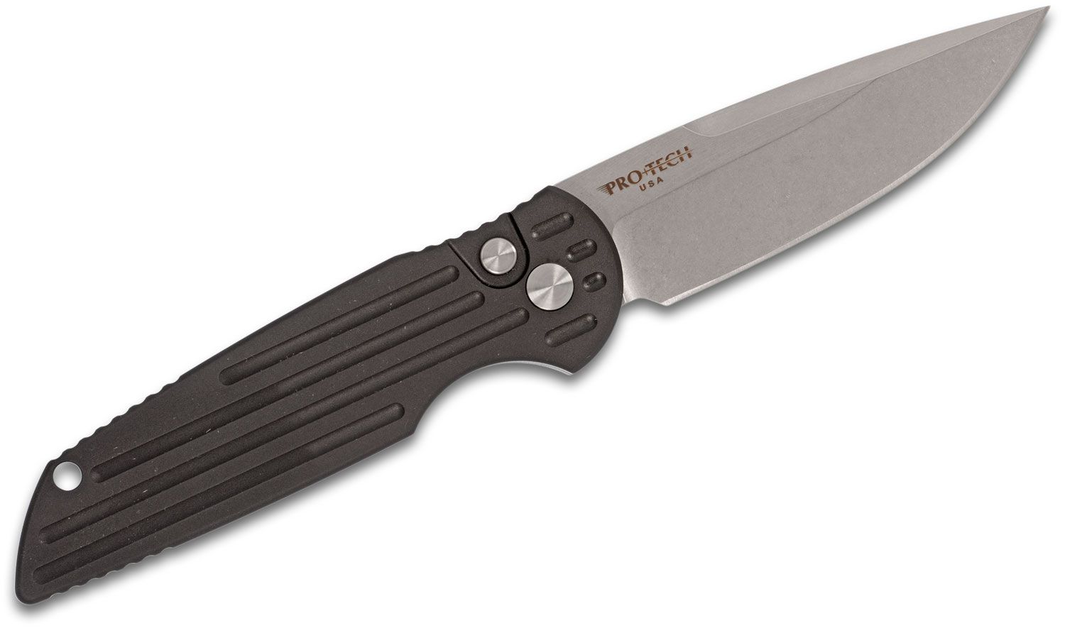 ProTech - TR-3 L-1 - Tactical Response 3 Left Handed - Automatic Knife - 154CM Stonewash Clip Point - 6061-T6 Aluminum Grooved - Black - Image 17