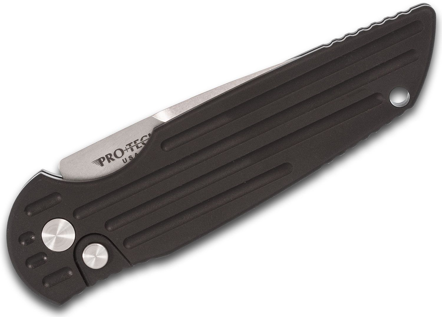 ProTech - TR-3 L-1 - Tactical Response 3 Left Handed - Automatic Knife - 154CM Stonewash Clip Point - 6061-T6 Aluminum Grooved - Black - Image 19