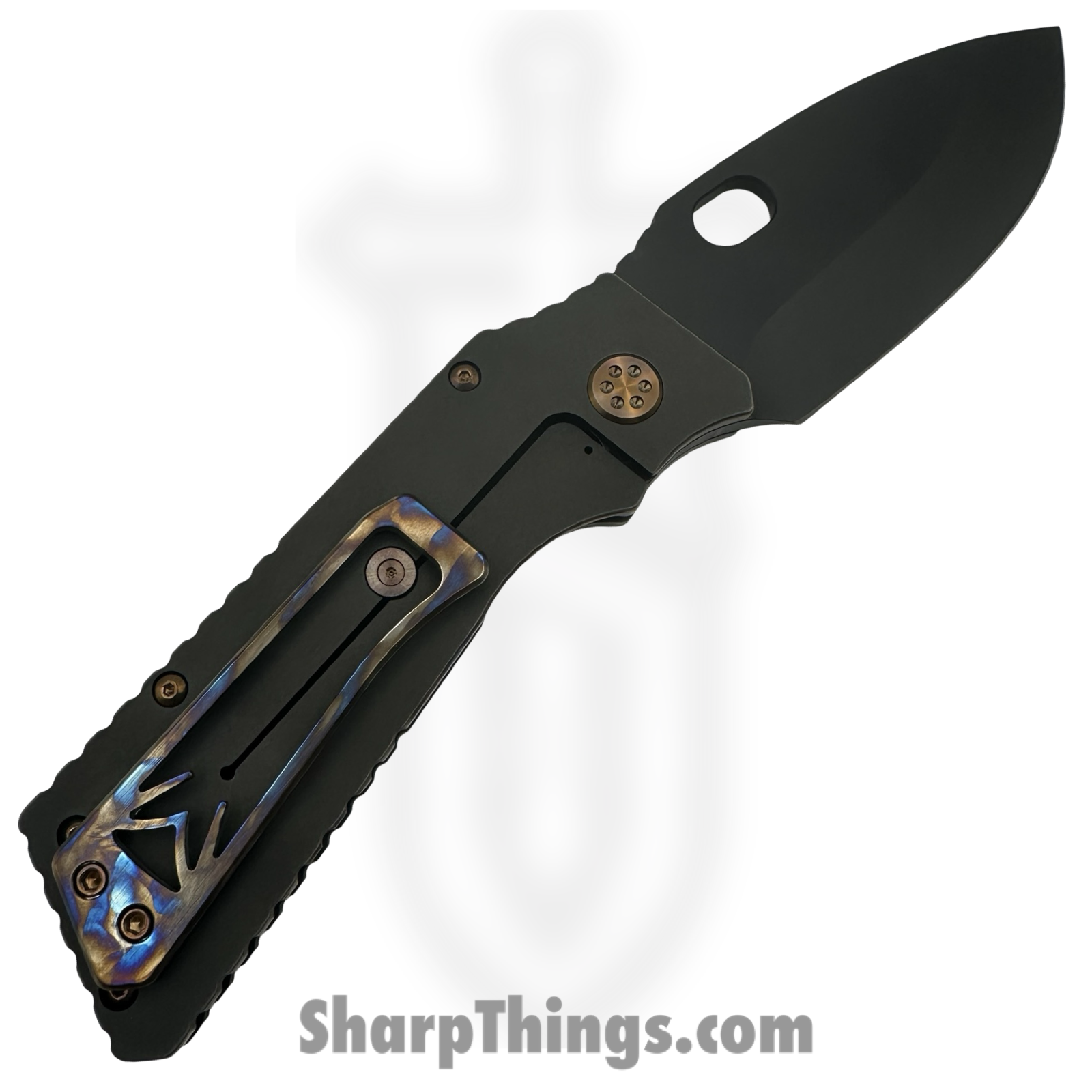 Medford Knife and Tool - MK014SPQ-30PV-T3C3-Q4 - TFF-1 - Folding Knife - S45VN Coated Drop Point - Titanium - Black - Image 2