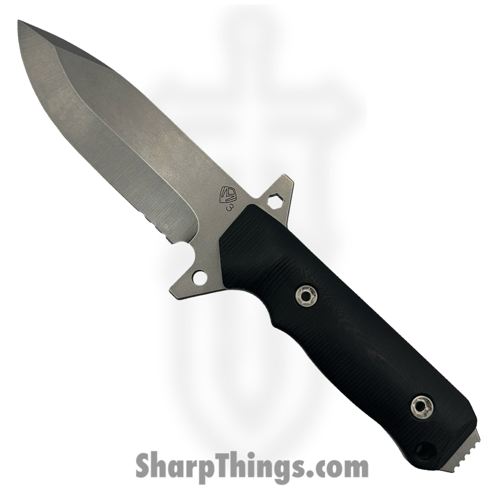 Medford Knife and Tool - MK1193TQ-08KB-SPQ3-Q4 - AIO-2 - Fixed Blade Knife - 3V Tumbled Spear Point - G10 - Black