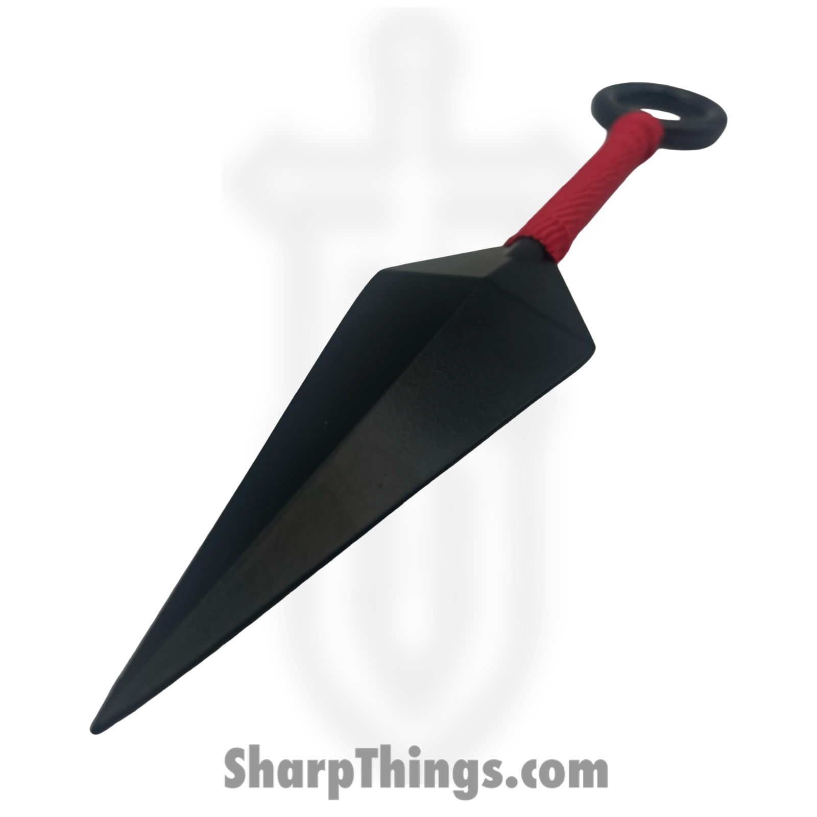 VOC - FB113 - Kunai Throwing Knife with Red Wrap - Fixed Blade Knife - Stainless Coated Dagger - Stainless - Black Red - Image 3