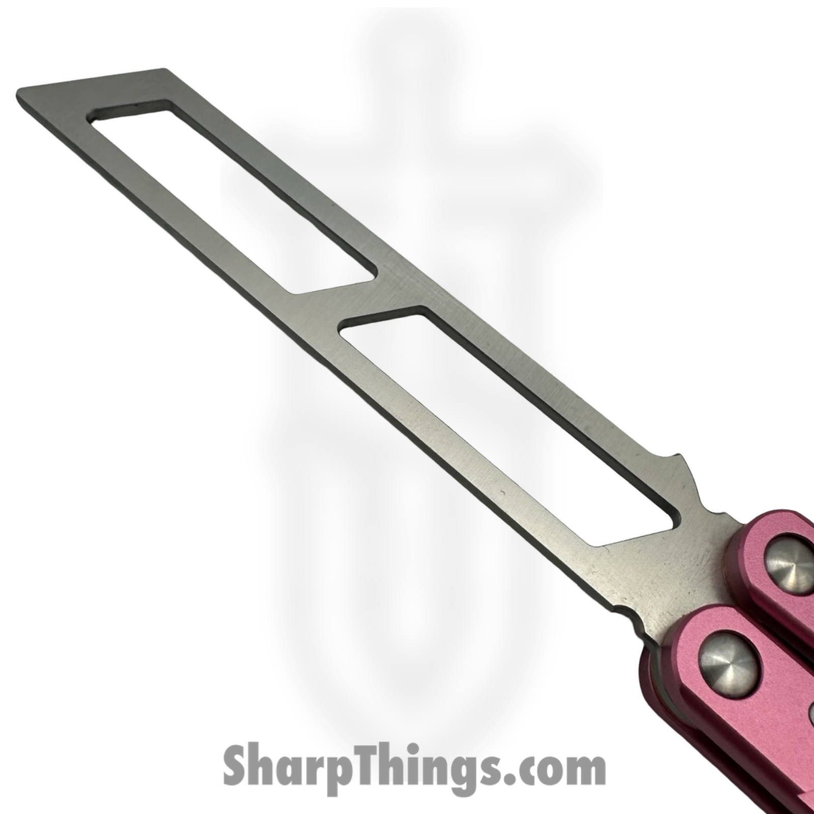 VOC - BK153 - Butterfly Knife with Kit - Balisong - 440 SS Satin Tanto - Aluminum - Pink - Image 4