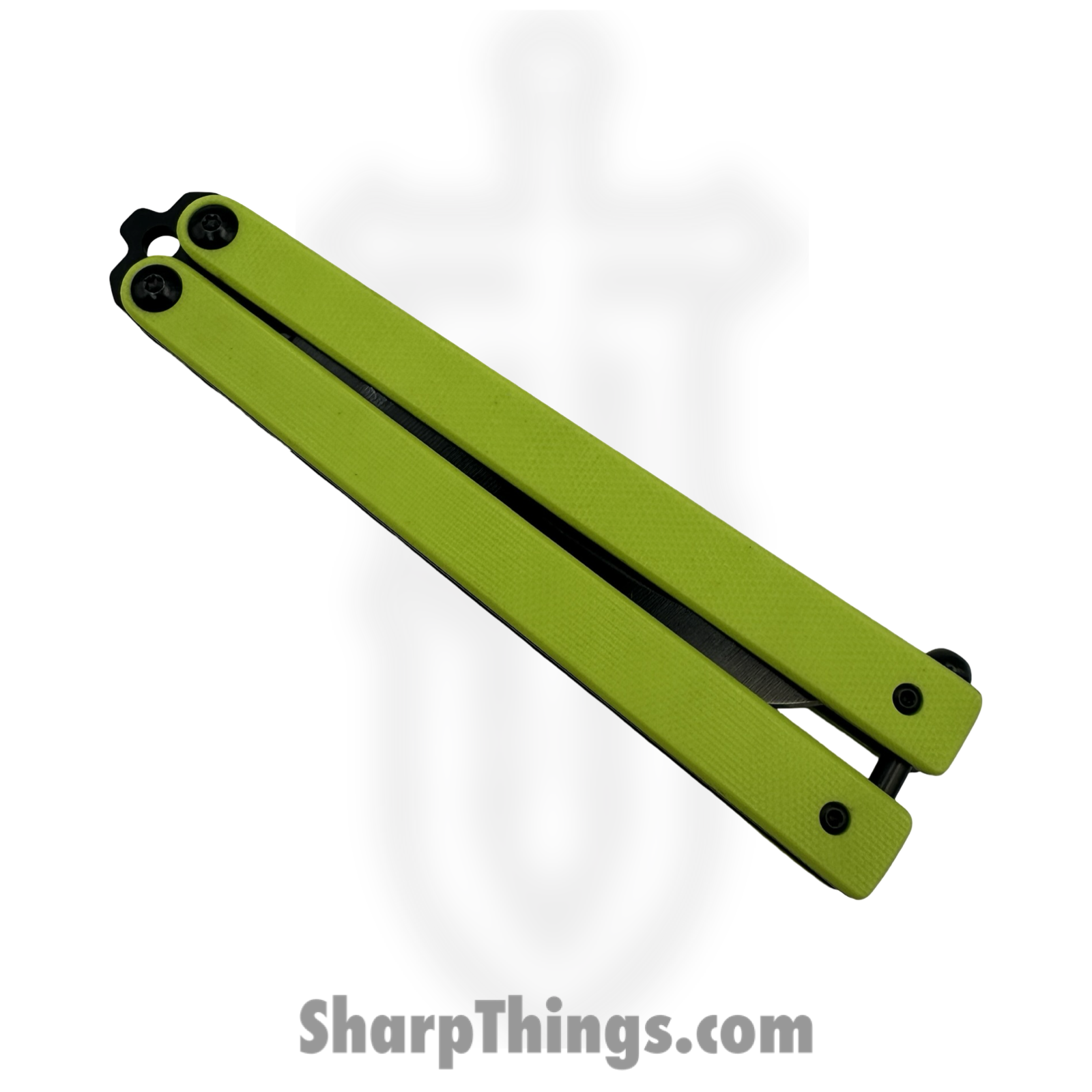 VOC - BK141 - Butterfly Knife - Balisong - 440 SS Coated Tanto - G10 - Green - Image 4
