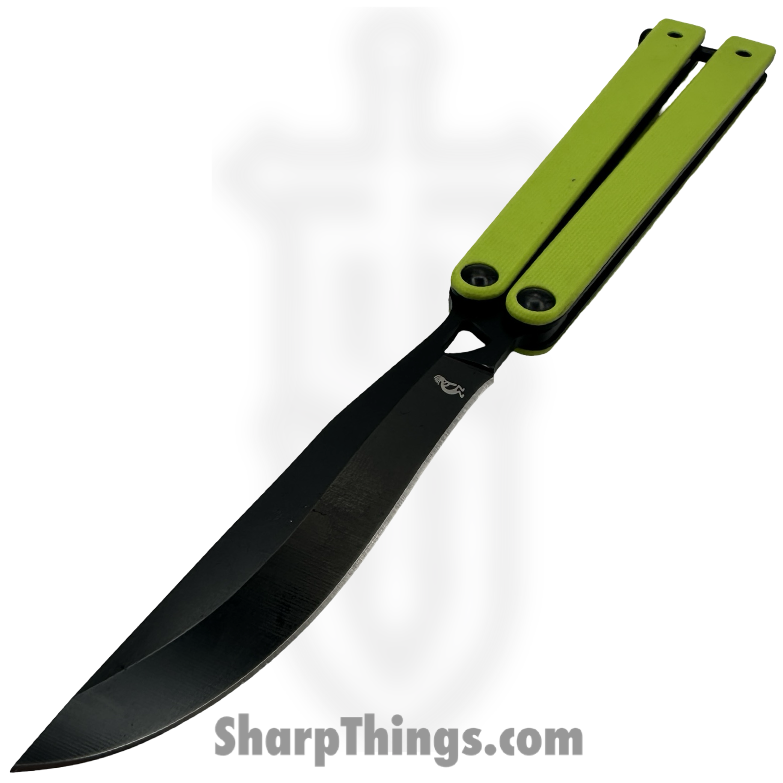 VOC - BK165 - Butterfly Knife - Balisong - 440 SS Coated Drop Point - G10 - Green - Image 3