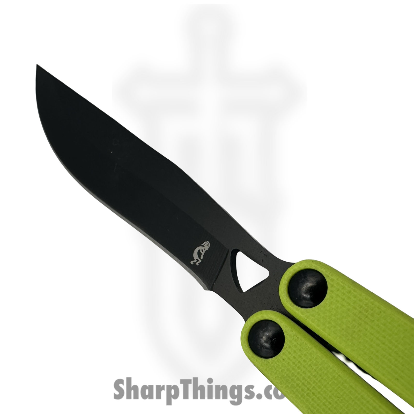 VOC - BK165 - Butterfly Knife - Balisong - 440 SS Coated Drop Point - G10 - Green - Image 4