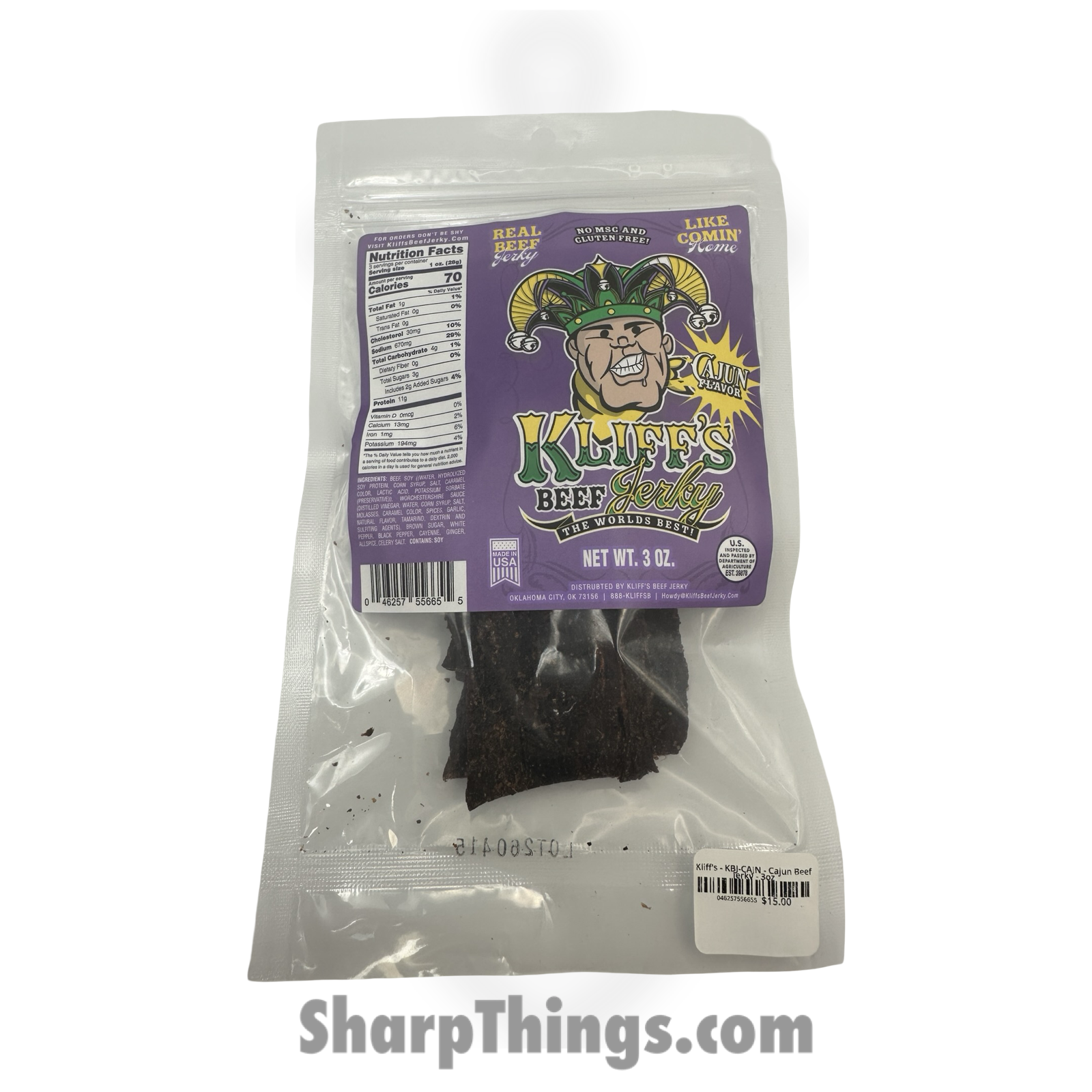 Kliff's - KBJ-CAJN - Cajun Beef Jerky - 3oz