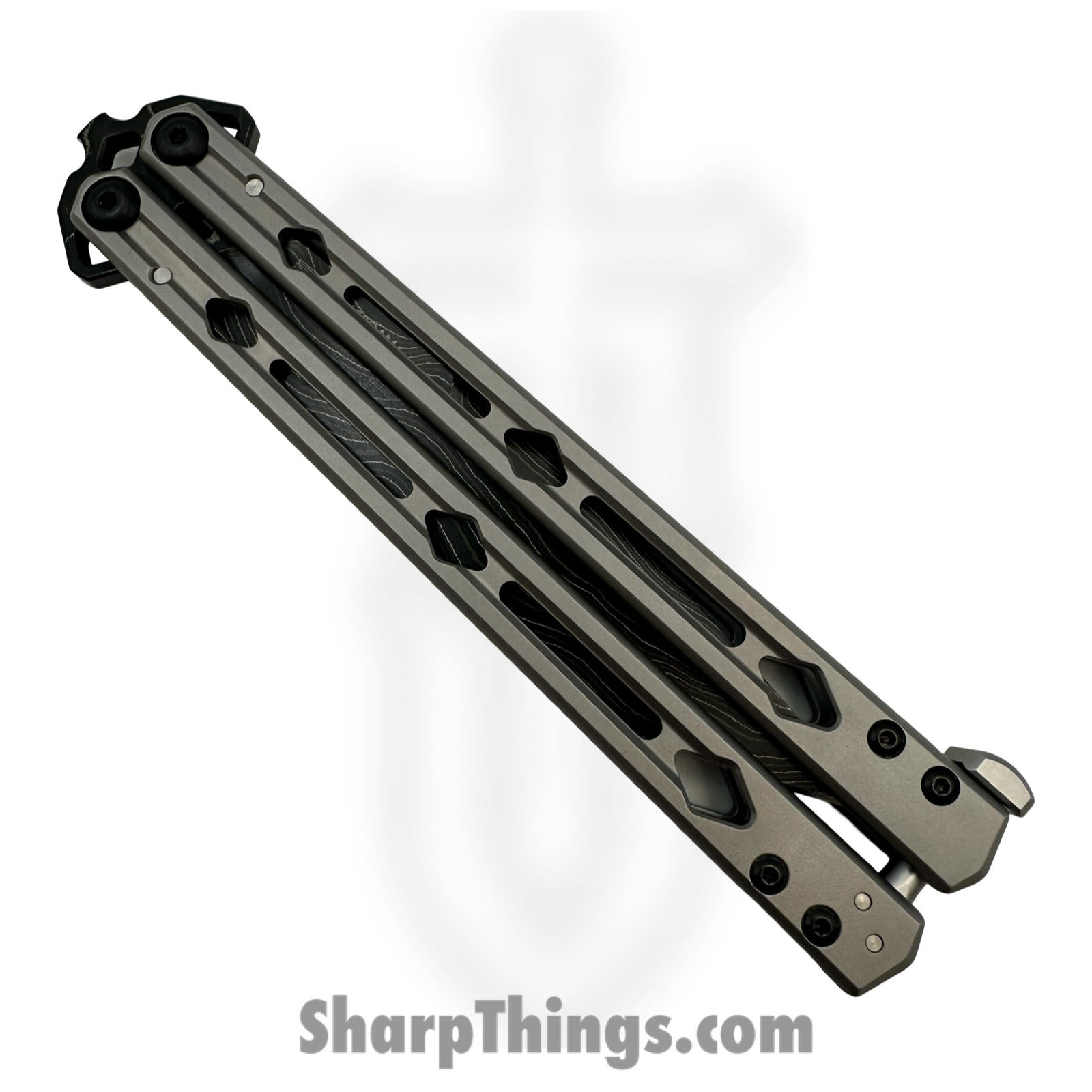 Kershaw - 5150DAM - Lucha - Balisong - Damascus Clip Point - Stainless Steel - Silver - Image 4
