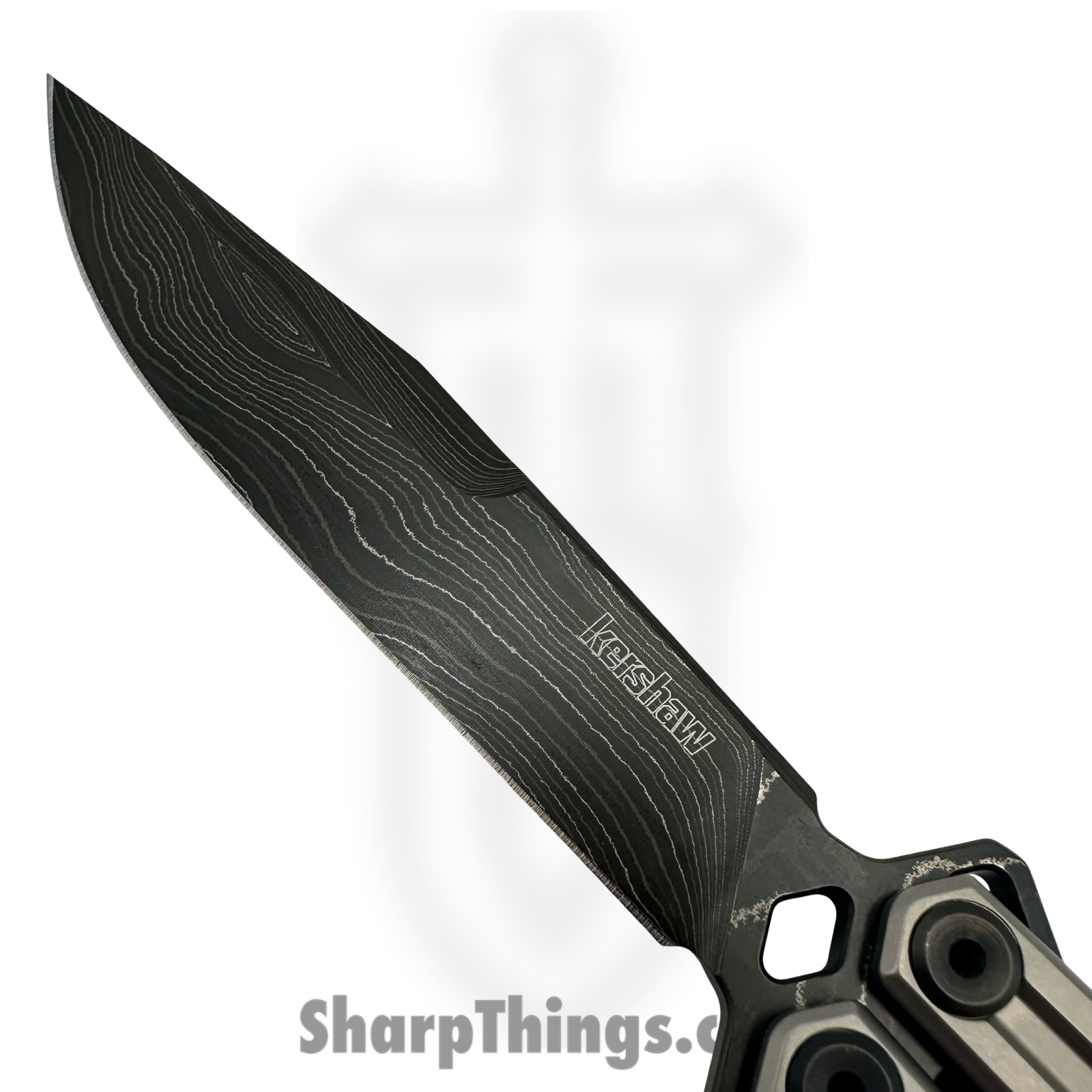 Kershaw - 5150DAM - Lucha - Balisong - Damascus Clip Point - Stainless Steel - Silver - Image 2