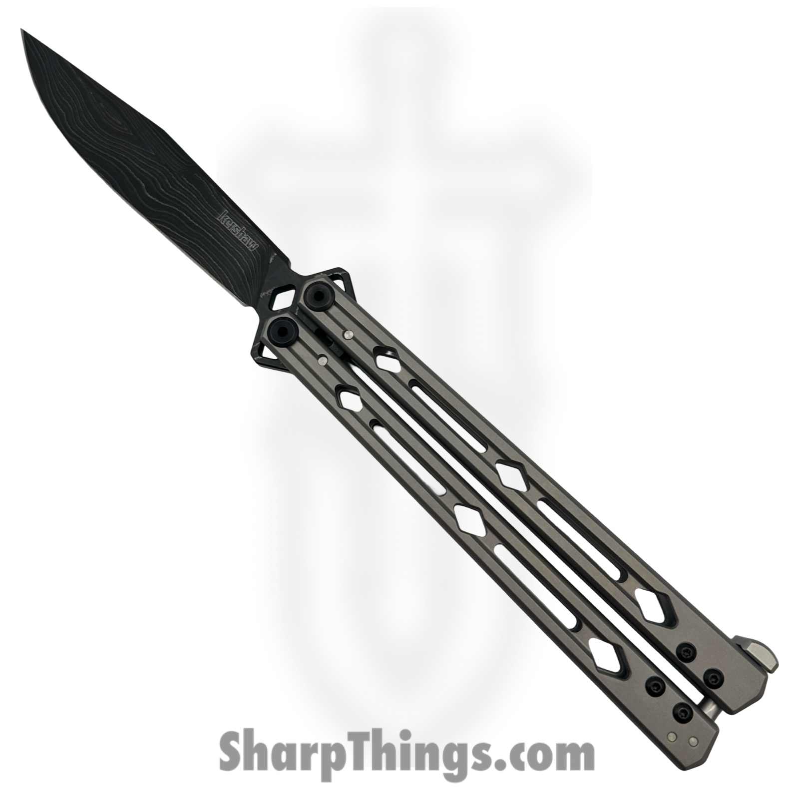Kershaw - 5150DAM - Lucha - Balisong - Damascus Clip Point - Stainless Steel - Silver