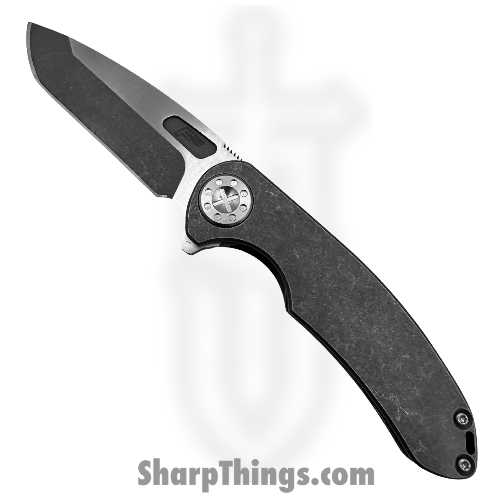Curtiss Custom Knives LLC - F3L-SPM1-TISW - F3 Large Spanto Flipper - Folding Knife - CPM MagnaCut Two Tone Spanto - Titanium - Stonewash