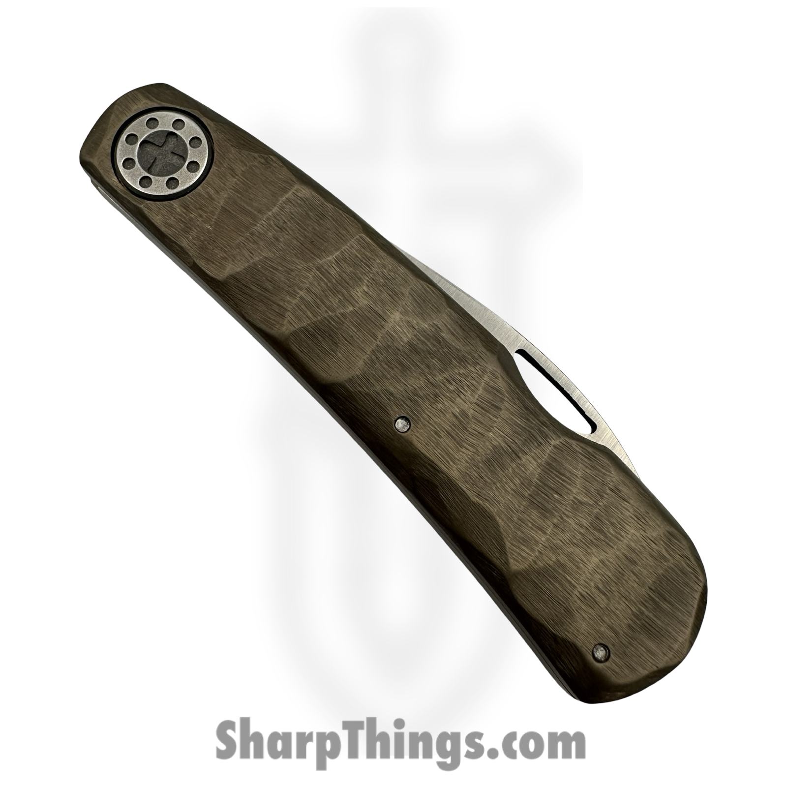 Curtiss Custom Knives LLC - SWT-WH13-TIBZ - Sway Tac - Folding Knife - CPM 154 Satin Wharncliffe - Titanium - Bronze - Image 4
