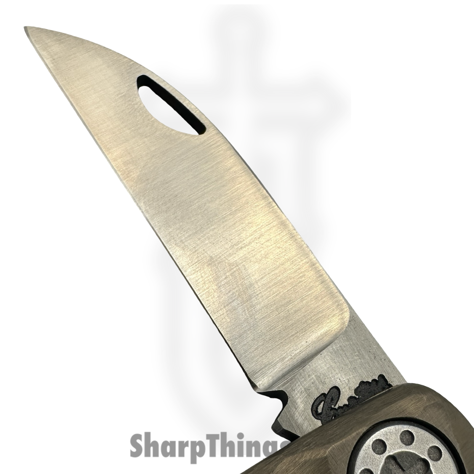 Curtiss Custom Knives LLC - SWT-WH13-TIBZ - Sway Tac - Folding Knife - CPM 154 Satin Wharncliffe - Titanium - Bronze - Image 6