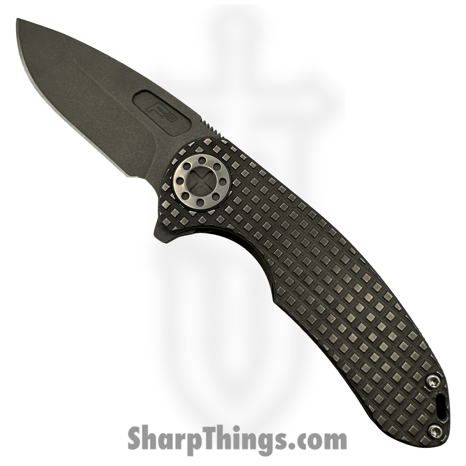 Curtiss Custom Knives LLC - F3M-SLM2-TISW - F3 Medium Slicer Flipper - Folding Knife - CPM MagnaCut Stonewash Drop Point - Titanium - Stonewash