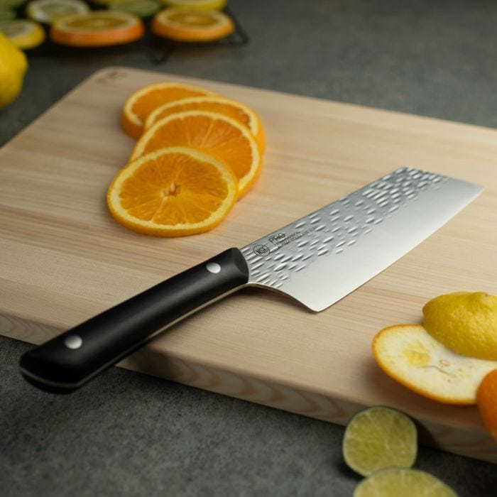 Kai - HT7077 - Pro Asian Utility 7" - Fixed Blade Knife - AUS-6 Hammered Wharncliffe - POM - Black - Image 13