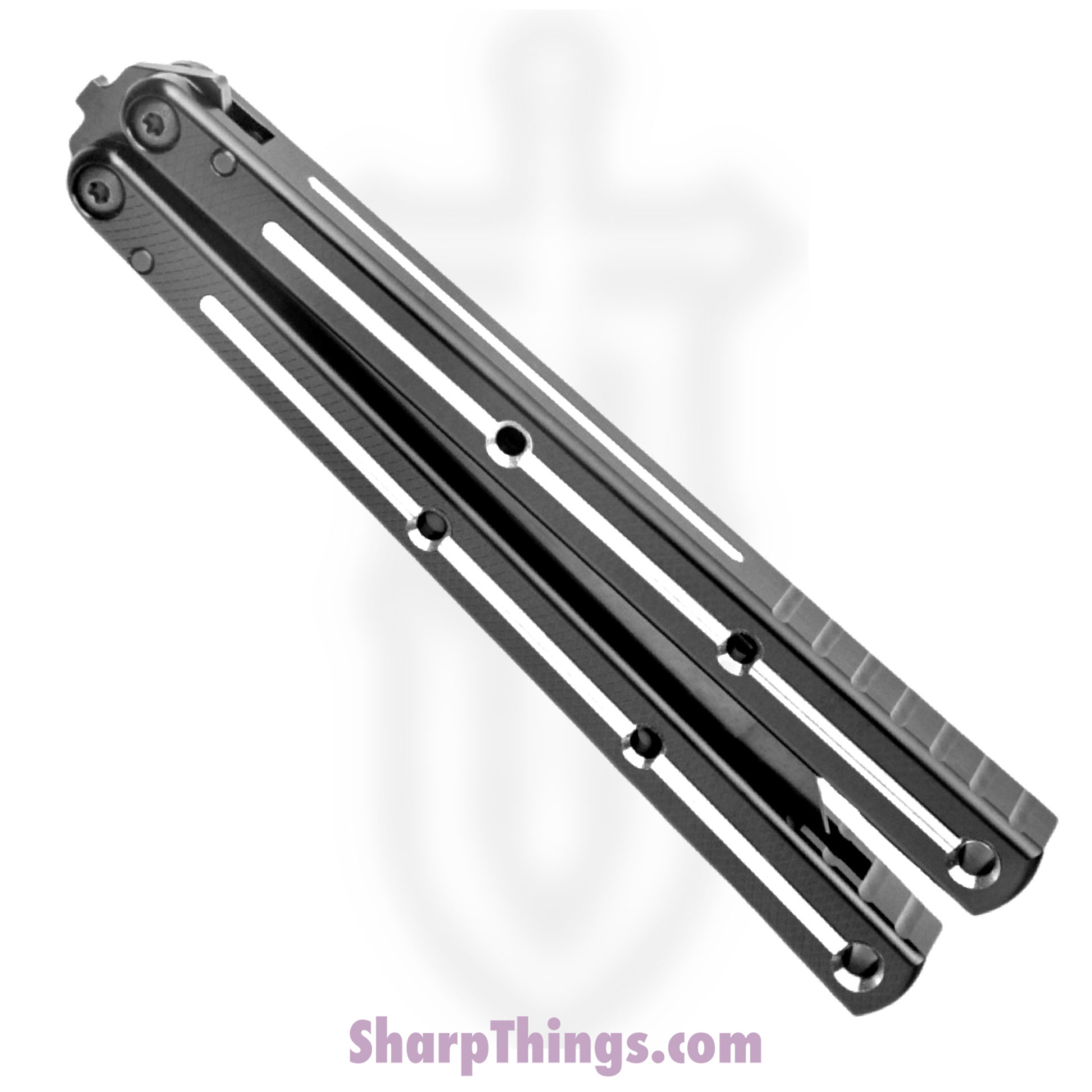 Squid Industries - BS1601 - Krake Raken V2.5 DT - Balisong - Inked Tanto - 7075 Aluminum - Black - Image 7