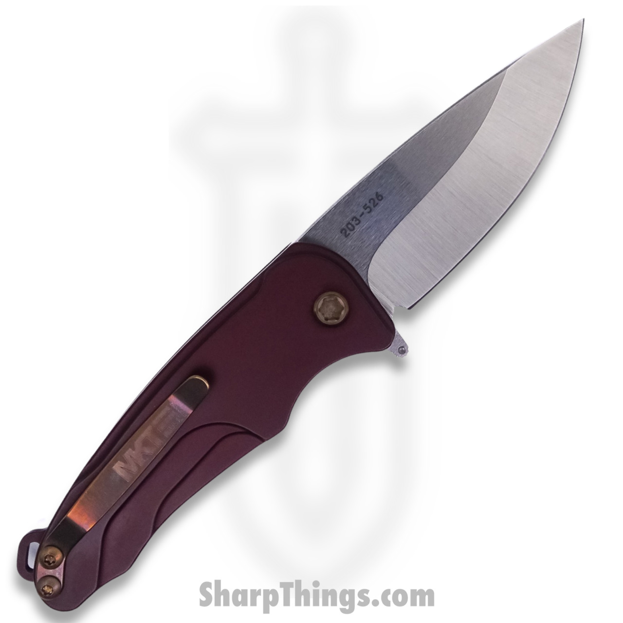 Medford Knife - MK039STQ-41AR-T1C1-Q4 - Smooth Criminal Button Lock Folder - Tumbled S35VN - Red - Image 7