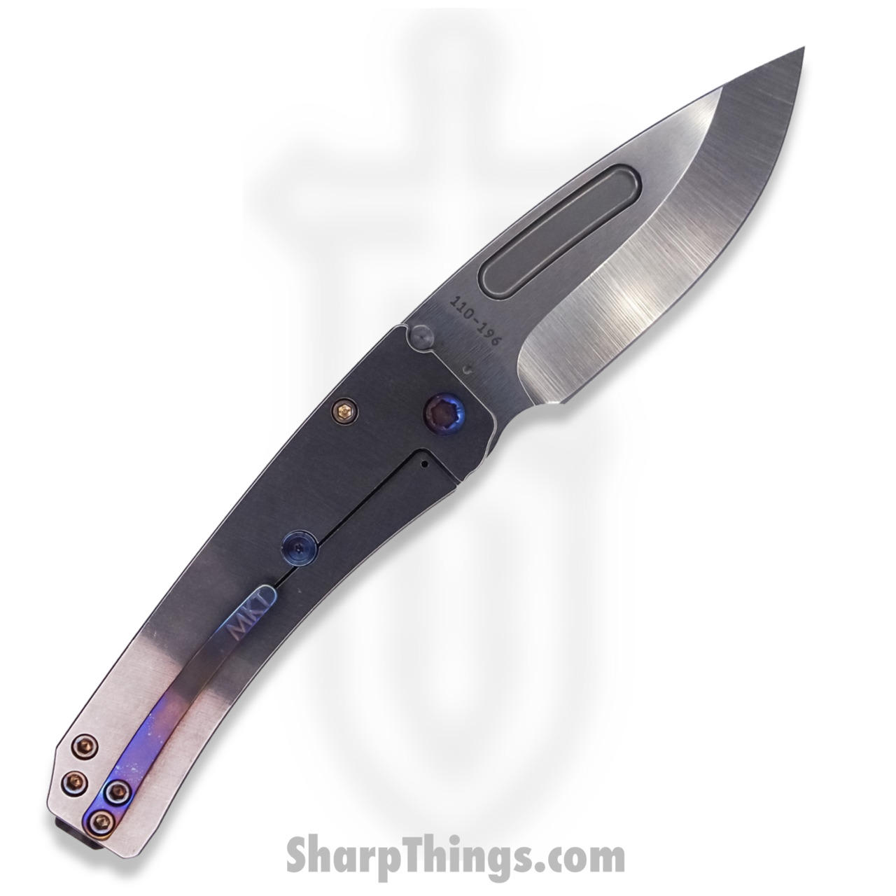 Medford Knife - MK0334TD-01TM-TFCF-Q4 - Midi Marauder Drop Point Folder - Tumbled S45VN Titanium - Image 7