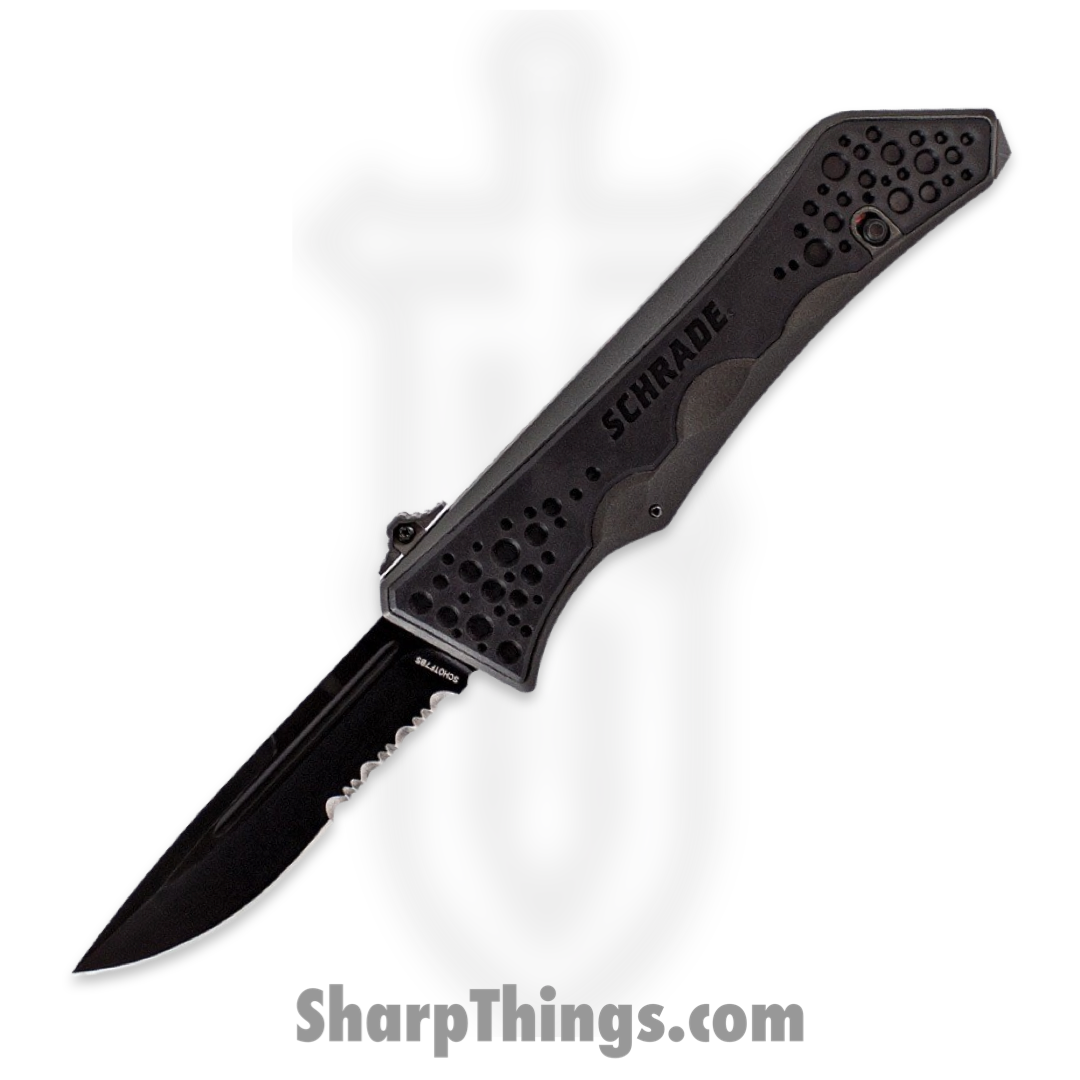 Schrade Knives - SCHOTF7BS - Extreme Survival - Assisted Open Knife - AUS-8 Blasted Drop Point - Aluminum - Black - Image 5