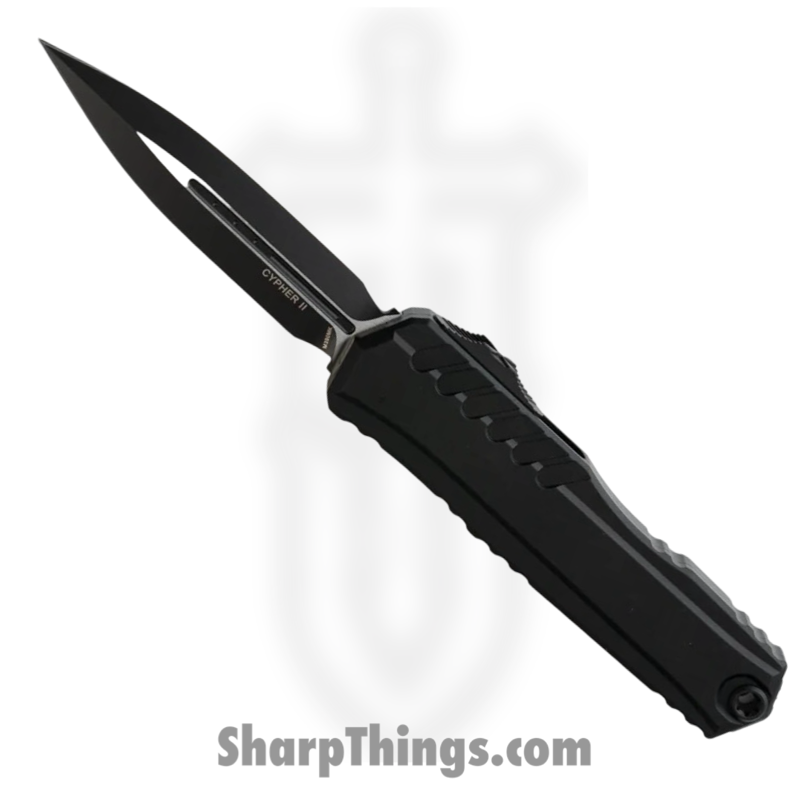 Microtech - 1242-1T- Cypher II - Automatic Knife - M390MK Coated D/E - 6061-T6 Aluminum - Black