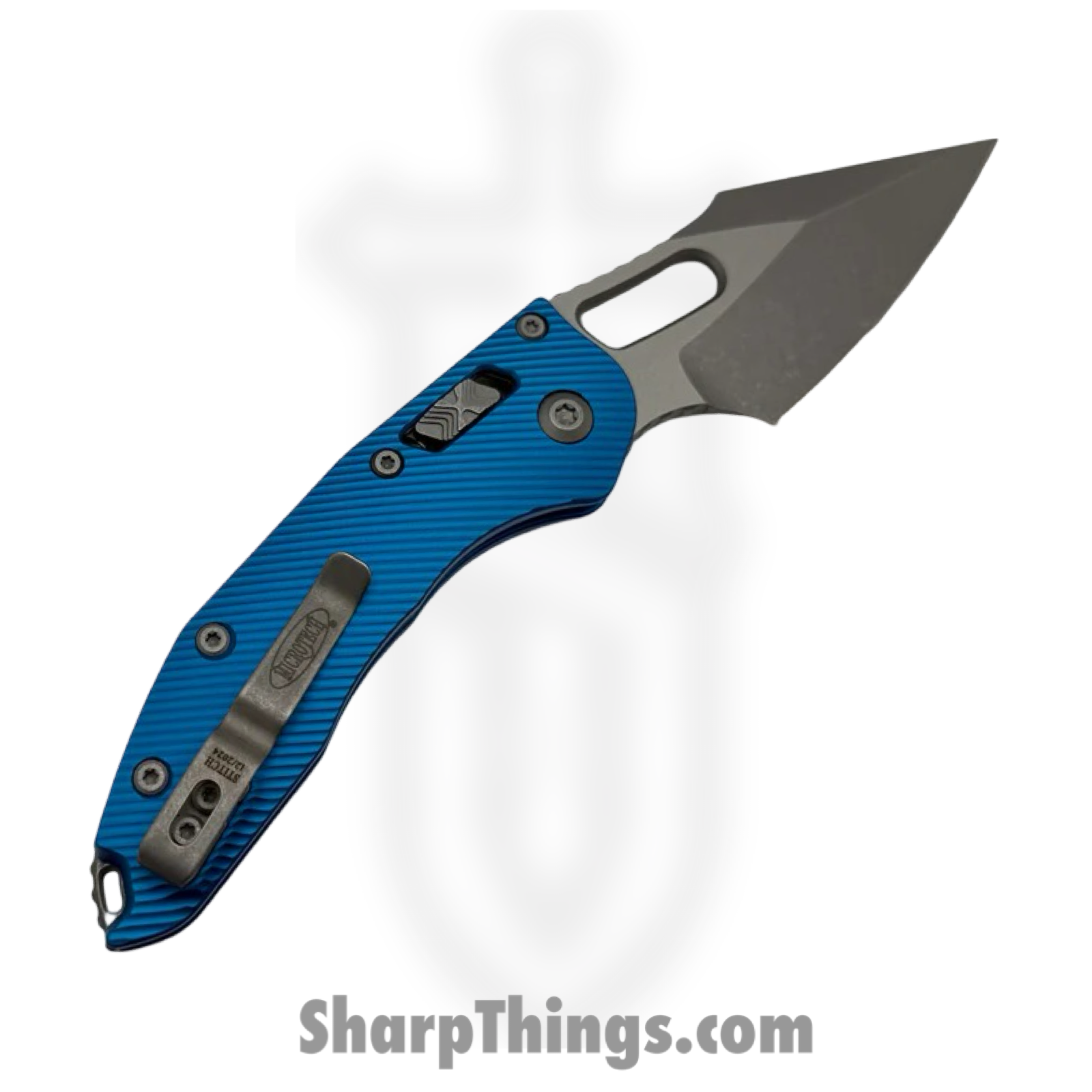 Microtech - 169RL-10APFLBL - Stitch RAM-LOK - Folding Knife - M390MK Apocalyptic Spear Point - Fluted Aluminum - Blue - Image 2