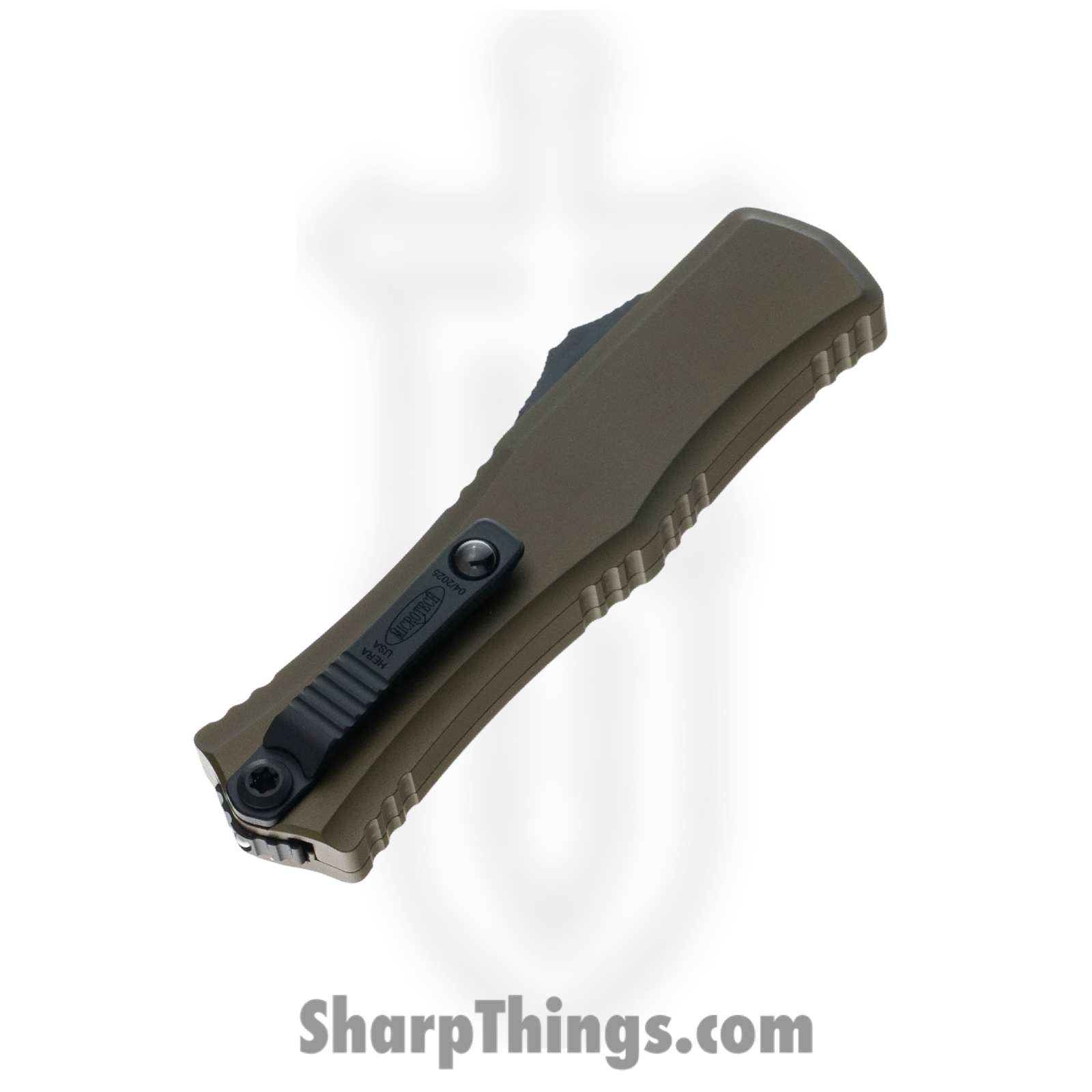 Microtech - 1703M-1OD - Mini Hera II - OTF Auto - M390 Coated Drop Point - Aluminum - OD Green - Image 4