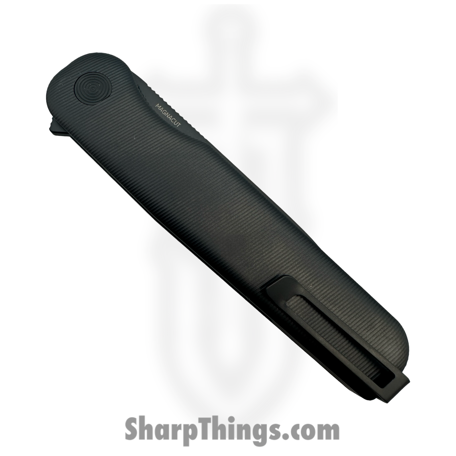 Tactile Knife Co. - 20-RW-MCDL-TTDL- Rockwall Flipper - Folding Knife - Magnacut DLC Drop Point - Milled Titanium - DLC Black - - Image 3