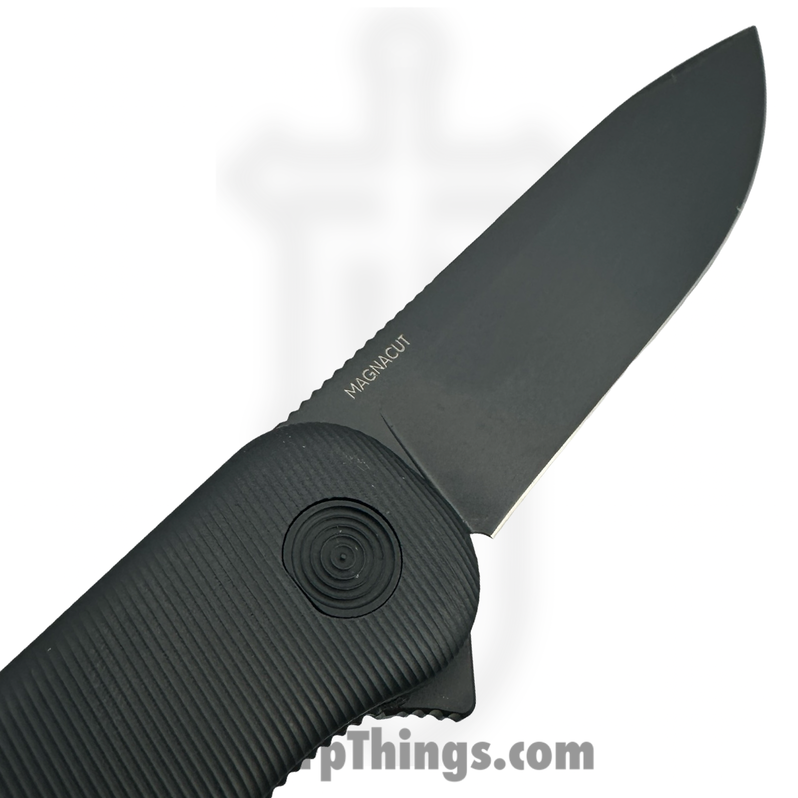 Tactile Knife Co. - 20-RW-MCDL-TTDL- Rockwall Flipper - Folding Knife - Magnacut DLC Drop Point - Milled Titanium - DLC Black - - Image 4