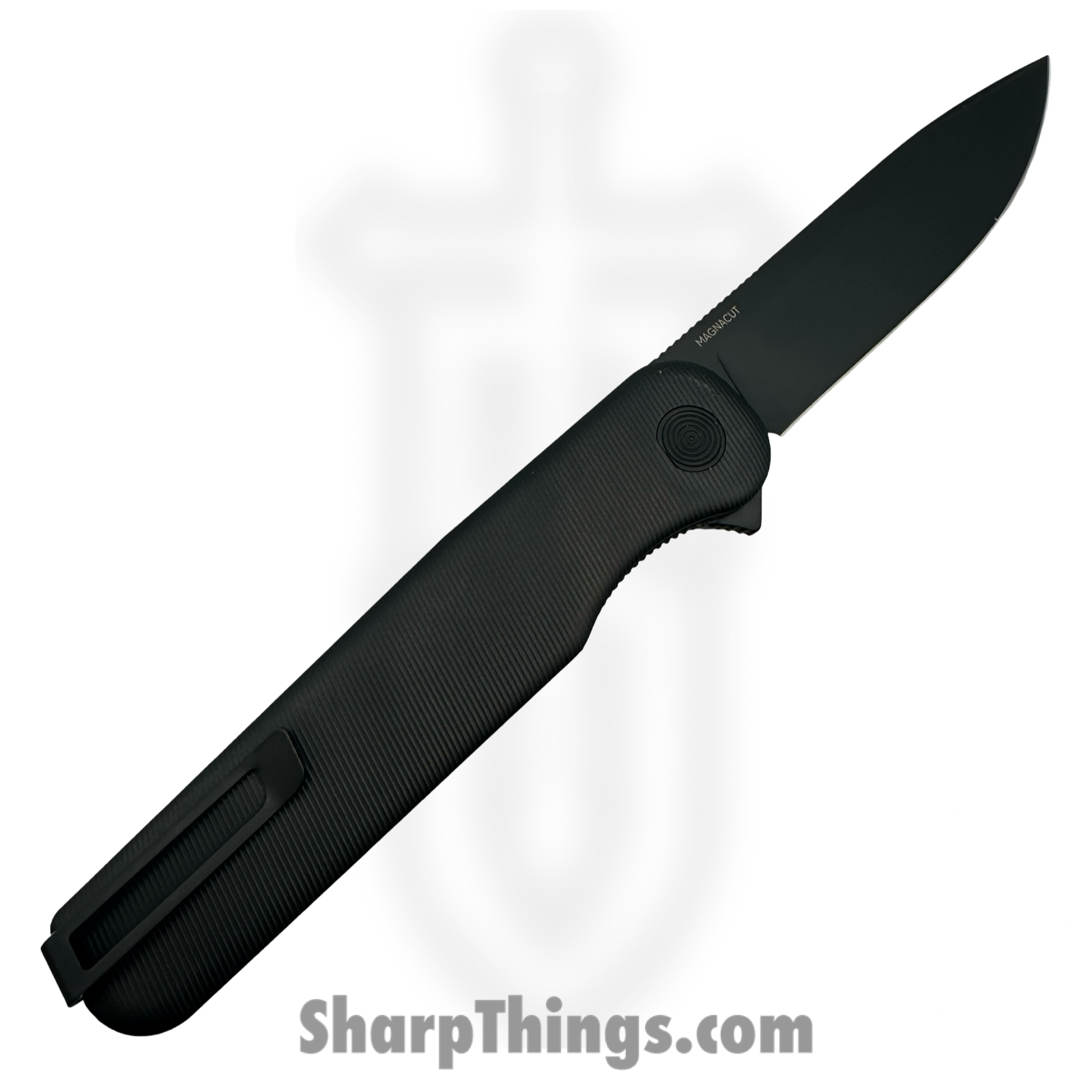 Tactile Knife Co. - 20-RW-MCDL-TTDL- Rockwall Flipper - Folding Knife - Magnacut DLC Drop Point - Milled Titanium - DLC Black - - Image 2