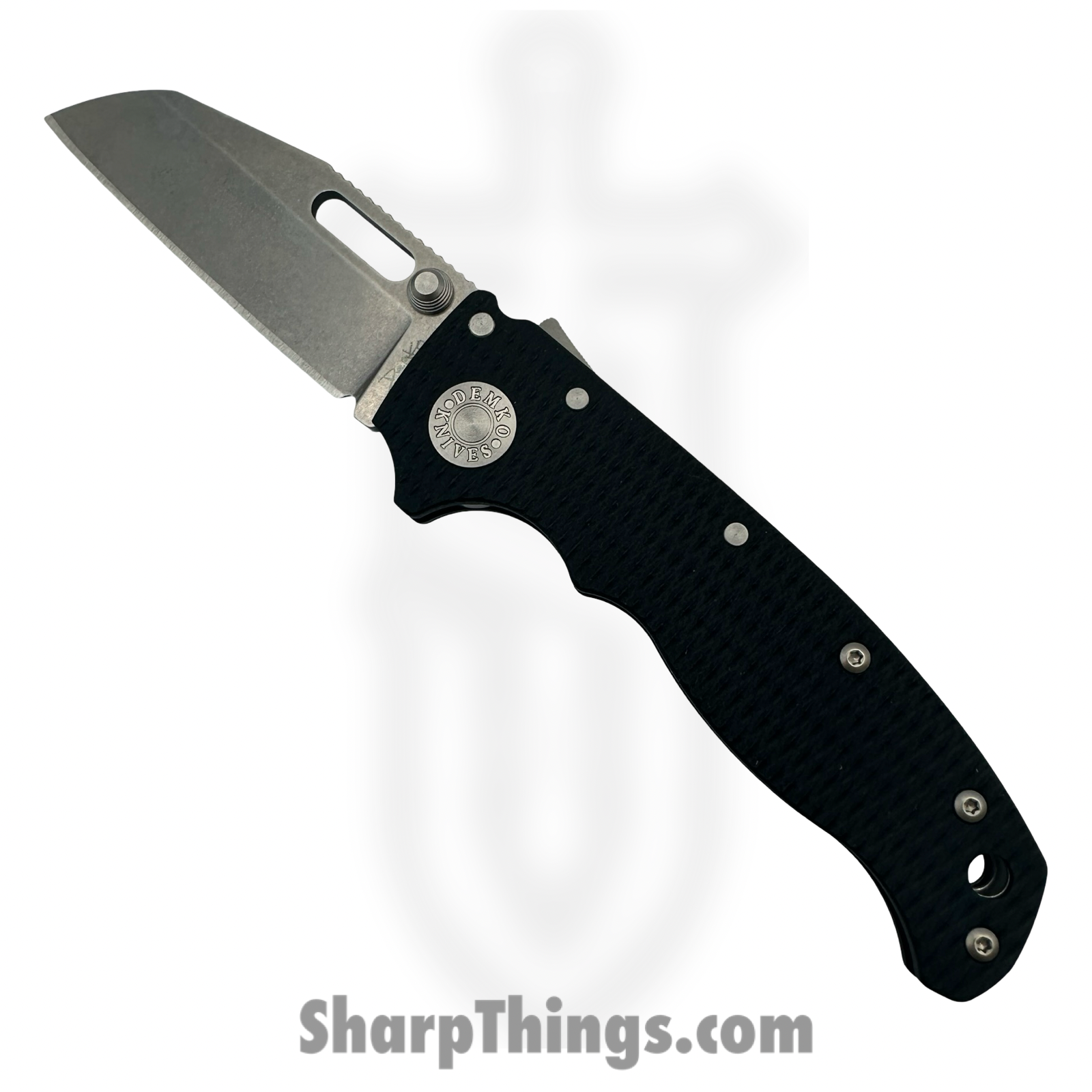 Demko Knives -DEM09625 - AD 20.5 Shark-Lock - Folding Knife - CPM-S35VN Stonewash Shark Foot -G10 - Black