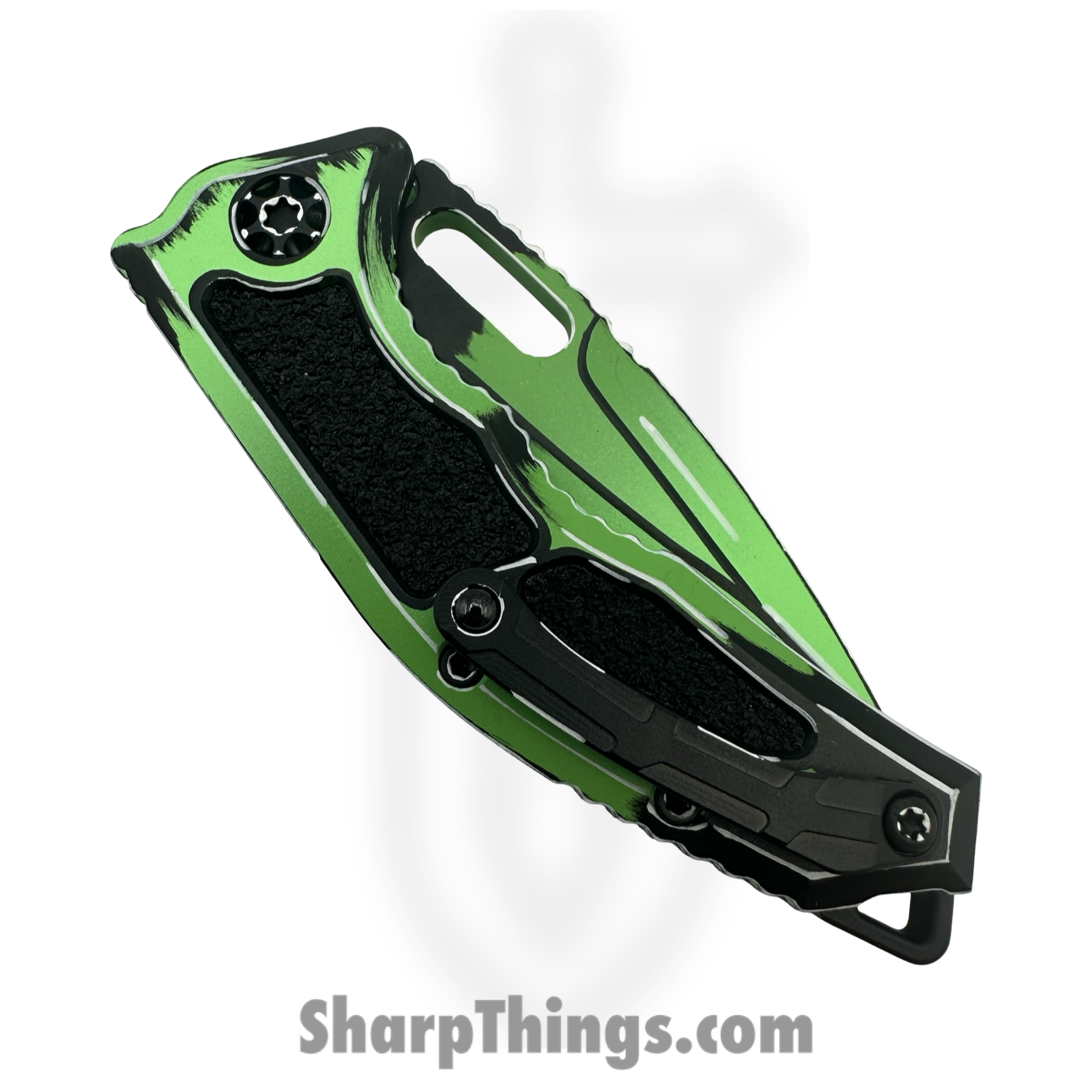 Heretic Knives - H011-CS-TX - Cel Shaded Medusa - Automatic Knife - CPM MagnaCut Coated Tanto - Aluminum - Green - Image 2