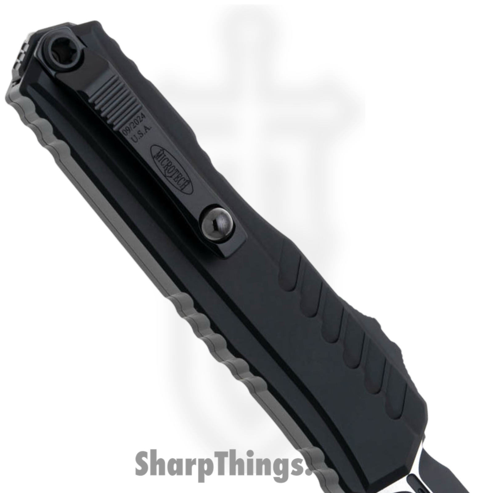 Microtech - 1242-1T- Cypher II - Automatic Knife - M390MK Coated D/E - 6061-T6 Aluminum - Black - Image 3