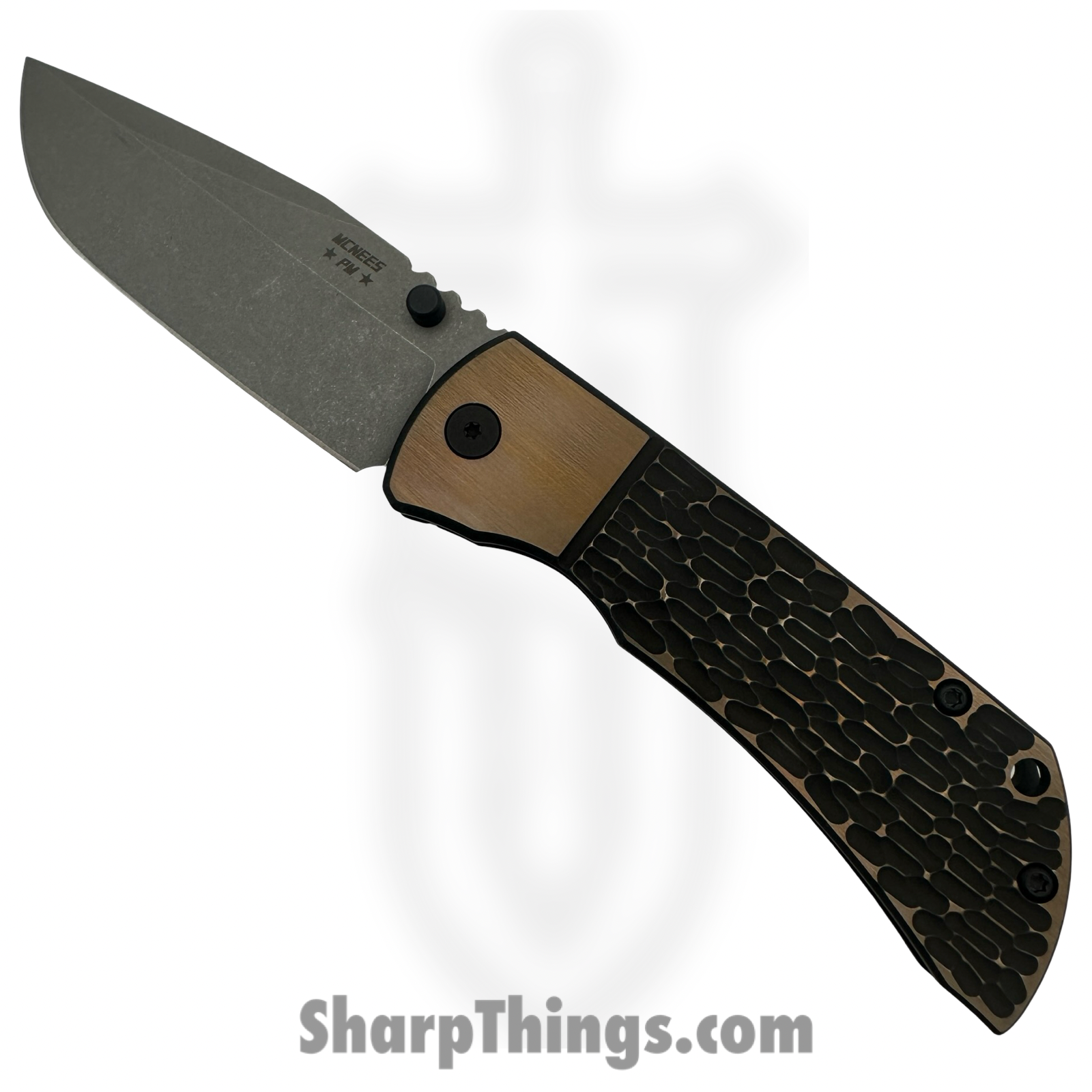 McNees - MAC23.5BJIGBLKBRZ - MAC 2 3.5 - Folding Knife - CPM MagnaCut Stonewash Drop Point - Titanium - Black Bronze